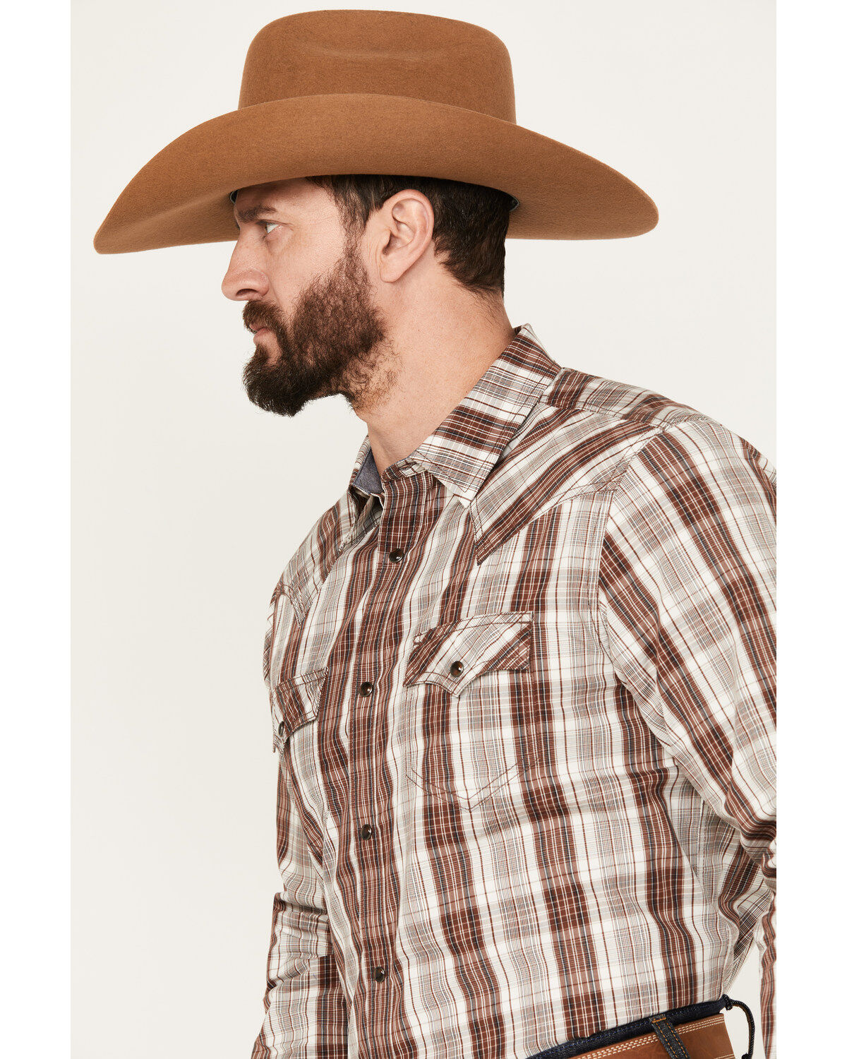 Cody James Men's Day Trip Plaid Print Long Sleeve Western Snap Shirt - Big