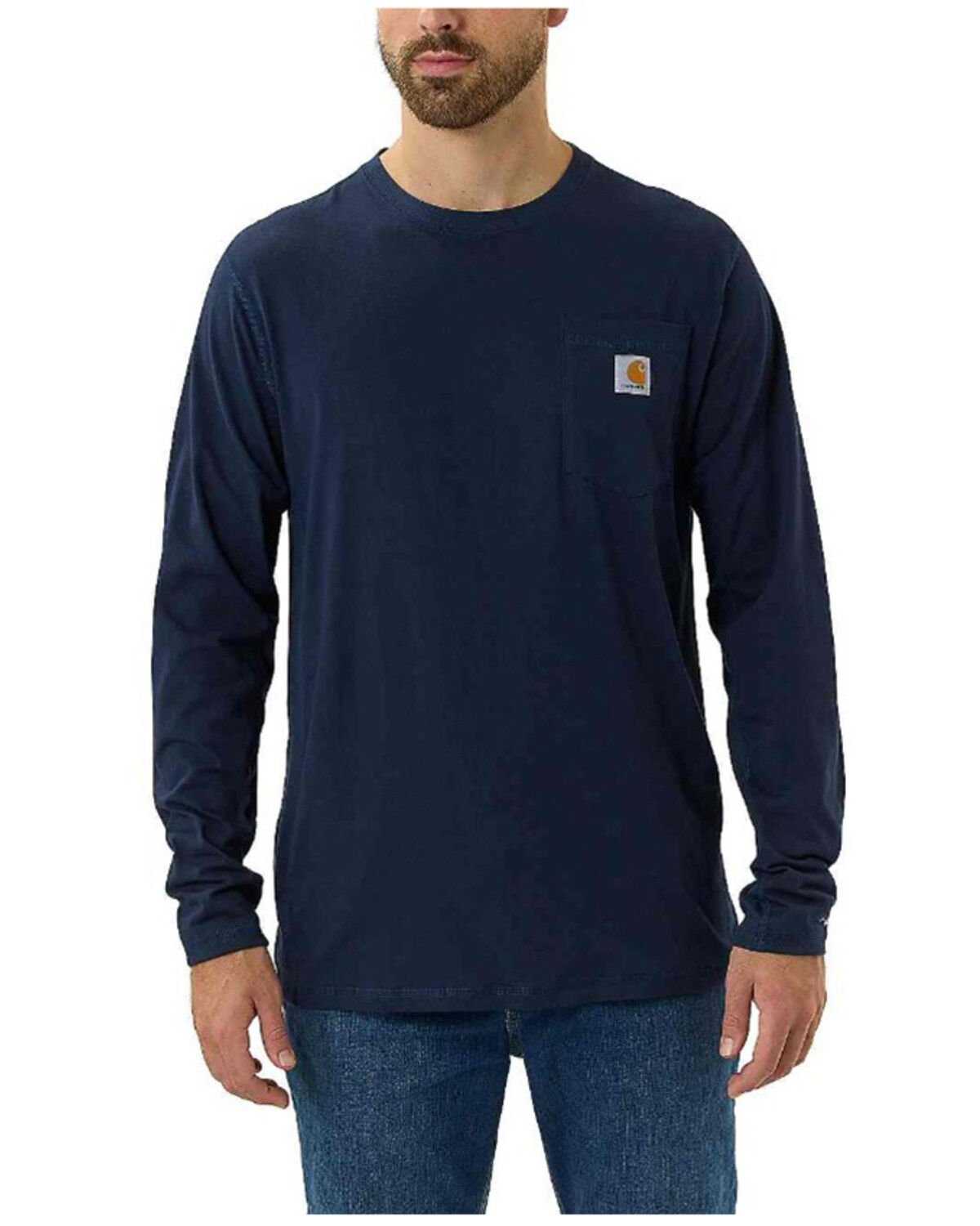 Carhartt Men's Force Relaxed Fit Midweight Long Sleeve Logo Pocket Work T-Shirt