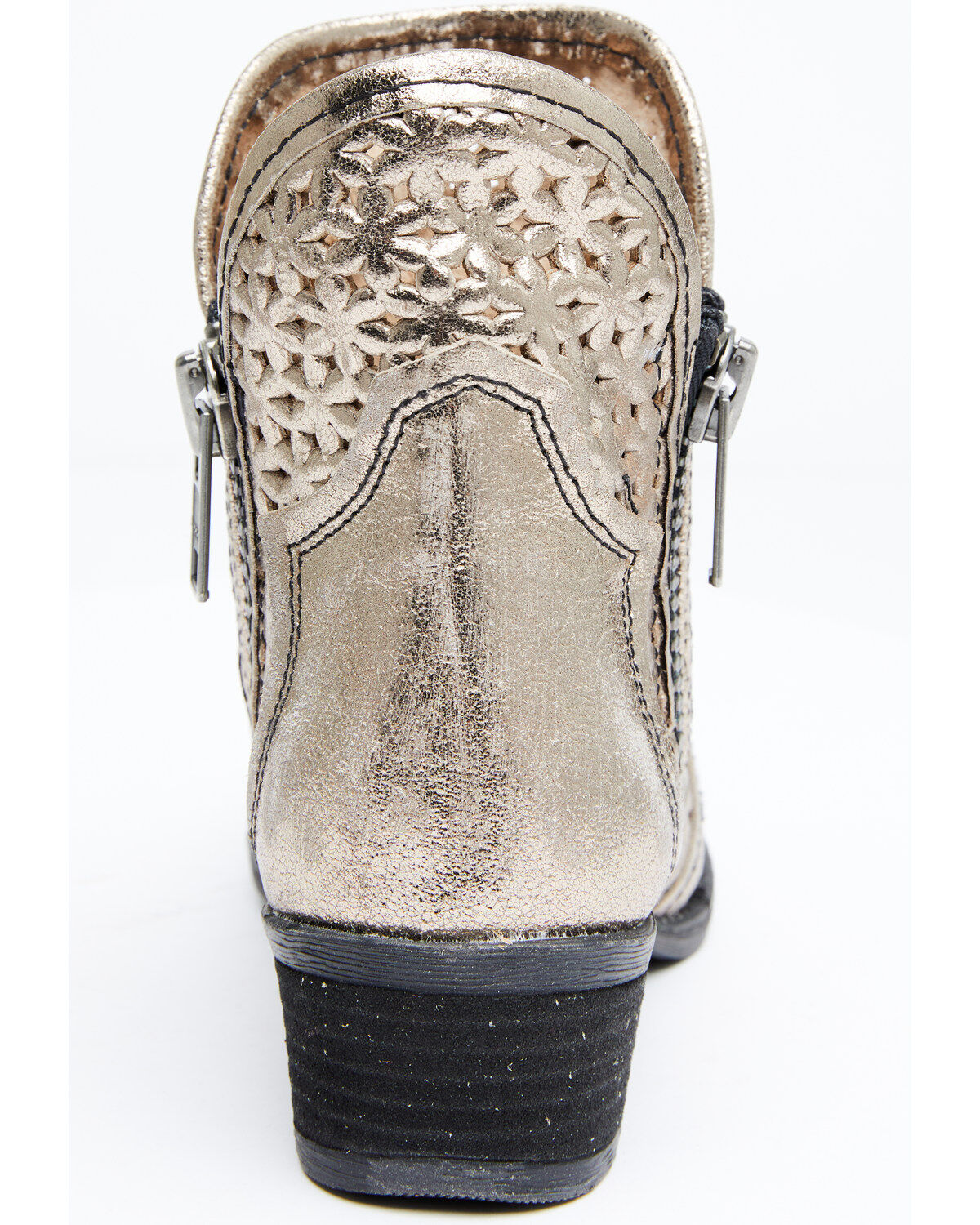 Circle G Women's Silver Cut Out Fashion Booties - Round Toe