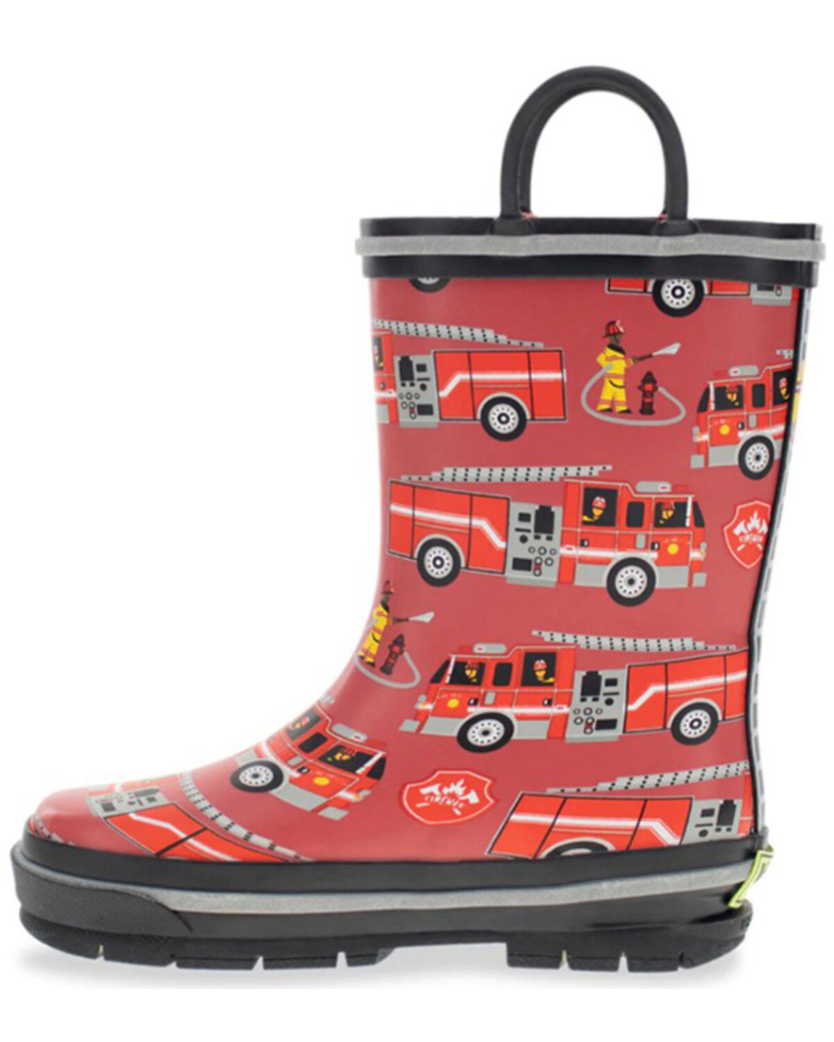 Western Chief Boys' Fire Truck Tread Rain Boots - Round Toe