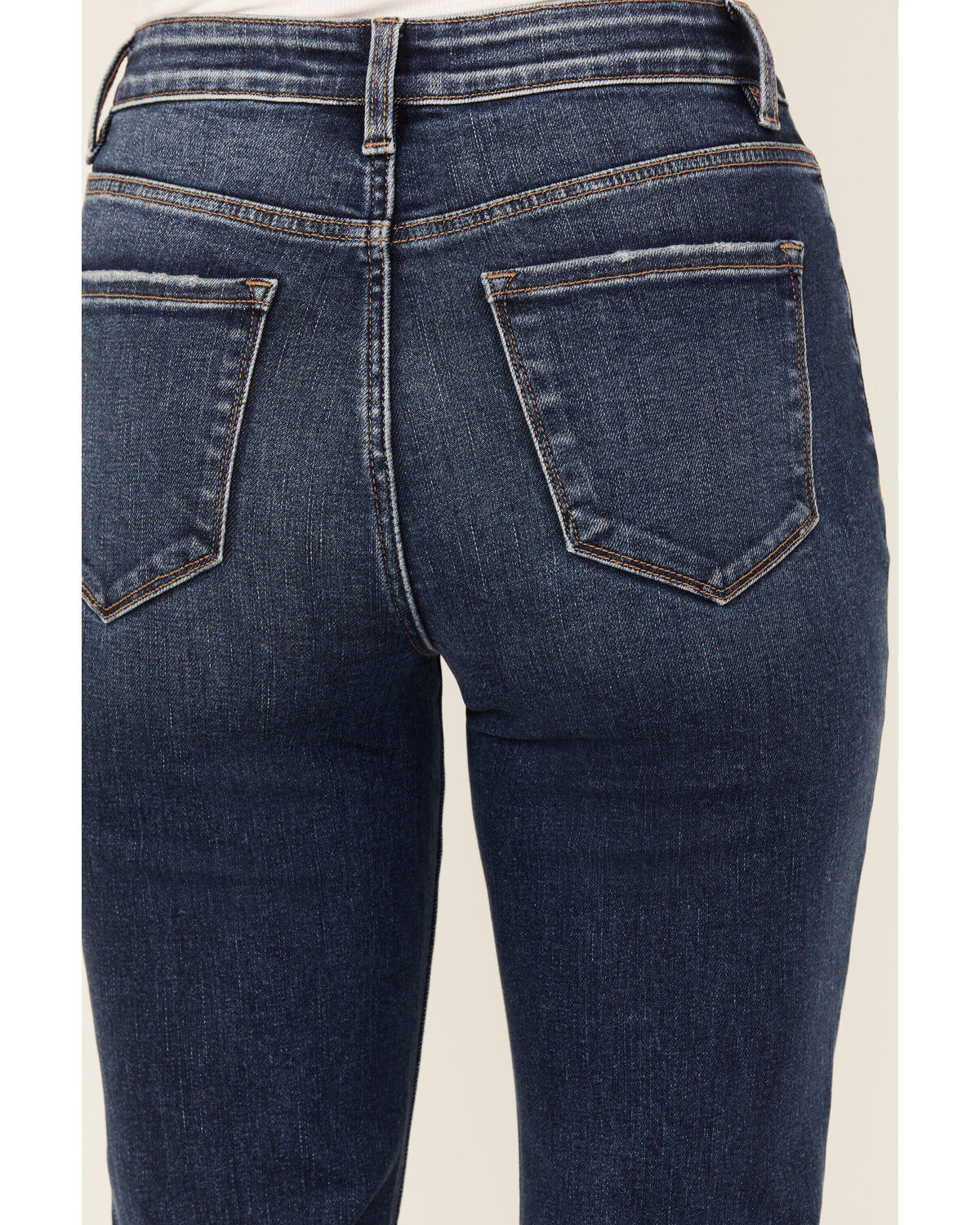 Vervet Women's Dark Wash High Rise Trouser Stretch Denim Jeans