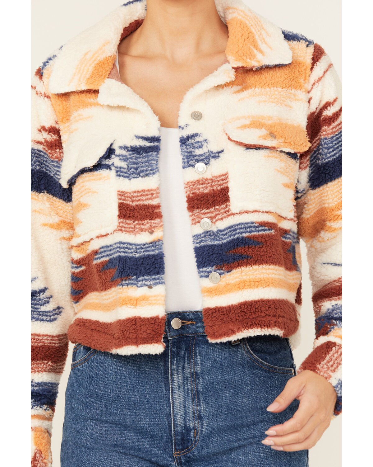 Ashley Women's Southwestern Print Sherpa Jacket