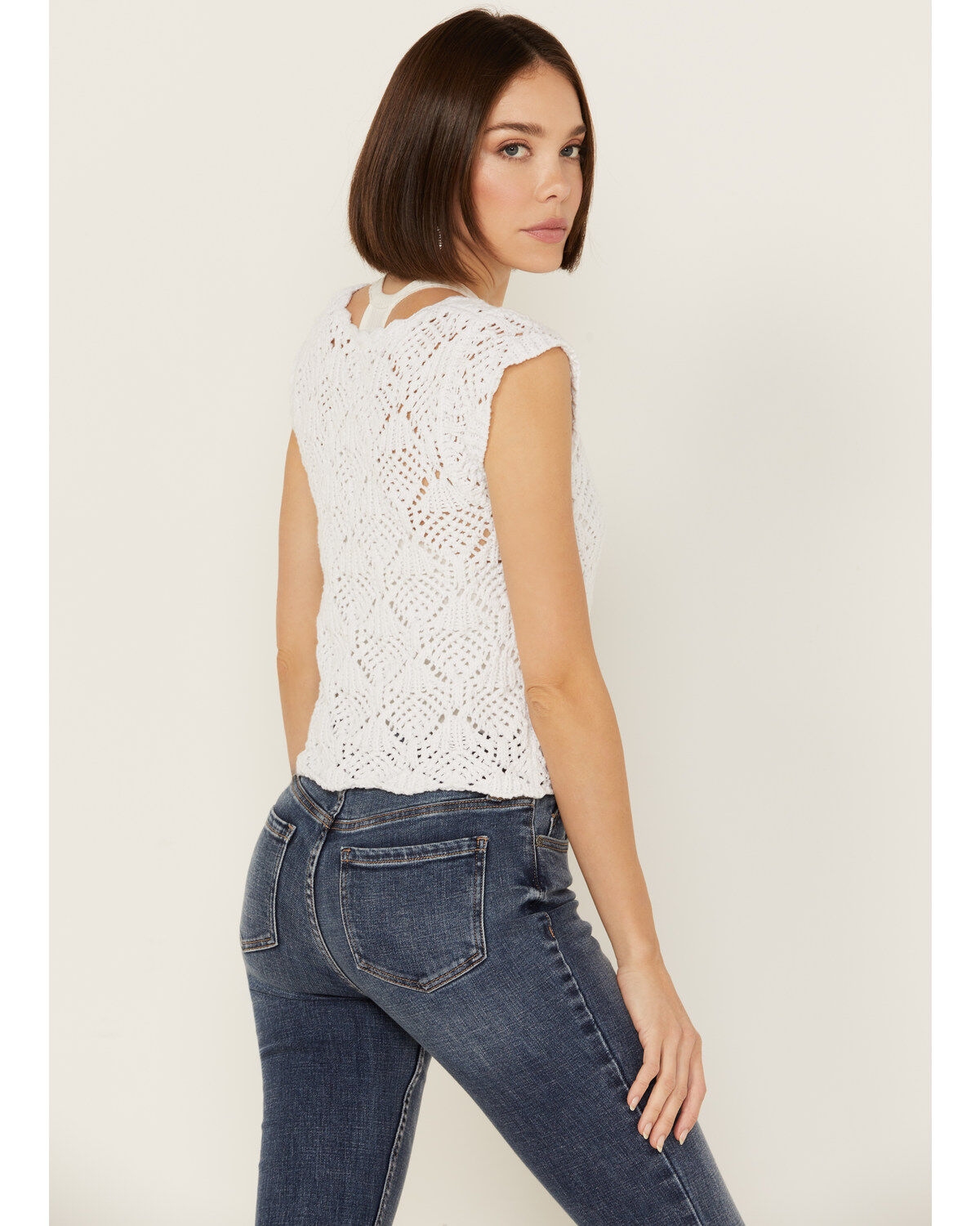 Revel Women's Sleeveless Crochet Tank Top