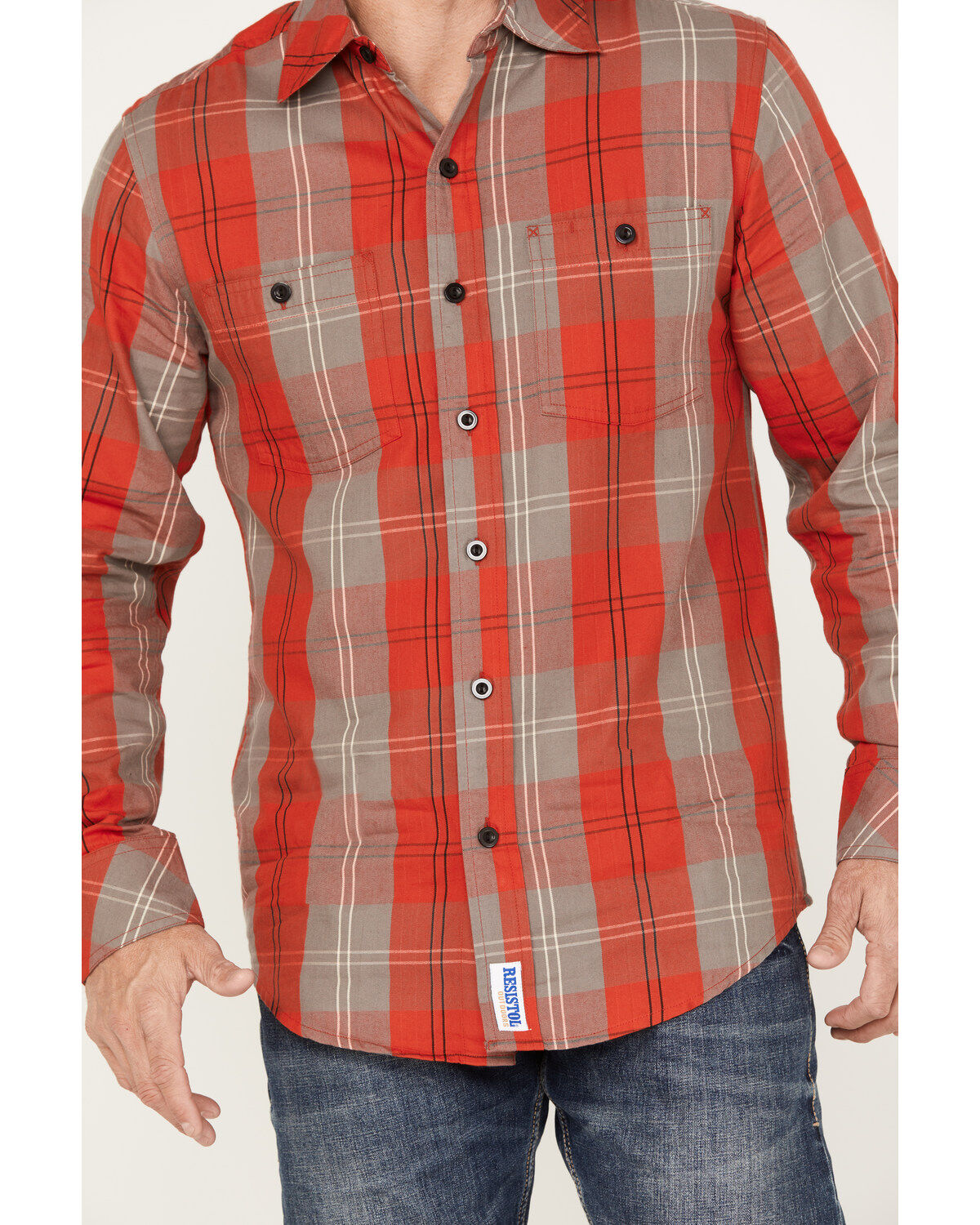 Resistol Men's Stratmoor Plaid Print Long Sleeve Button Down Western Shirt