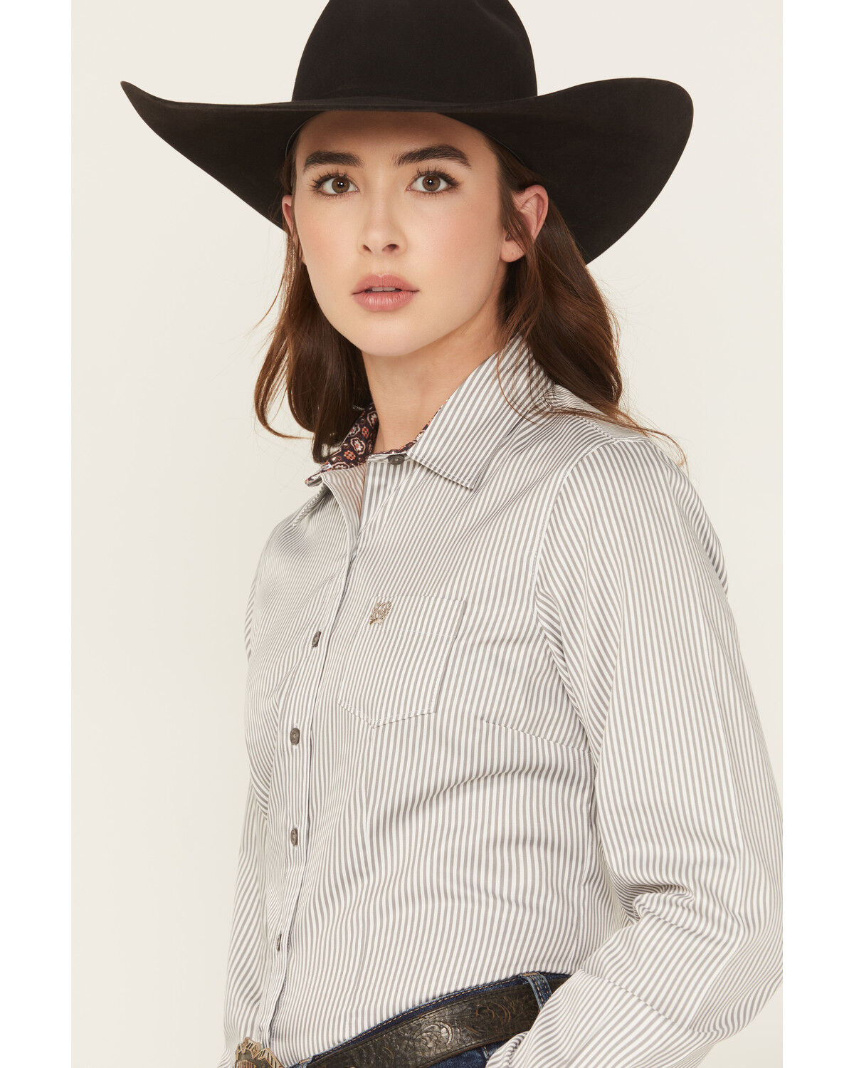 Cinch Women's Striped Long Sleeve Button-Down Western Shirt