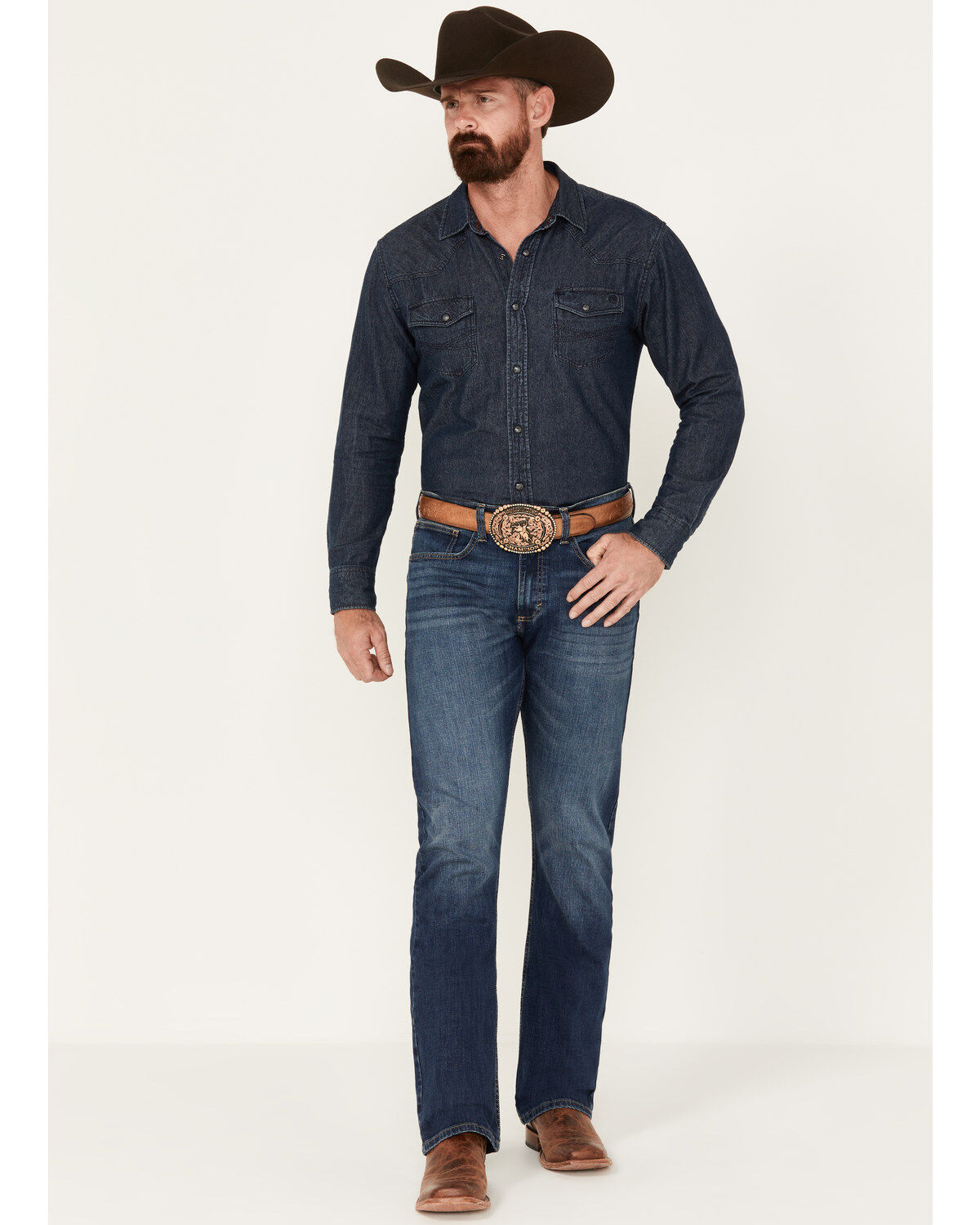 Wrangler 20X Men's Range Dark Wash Bootcut Stretch Jeans - Long