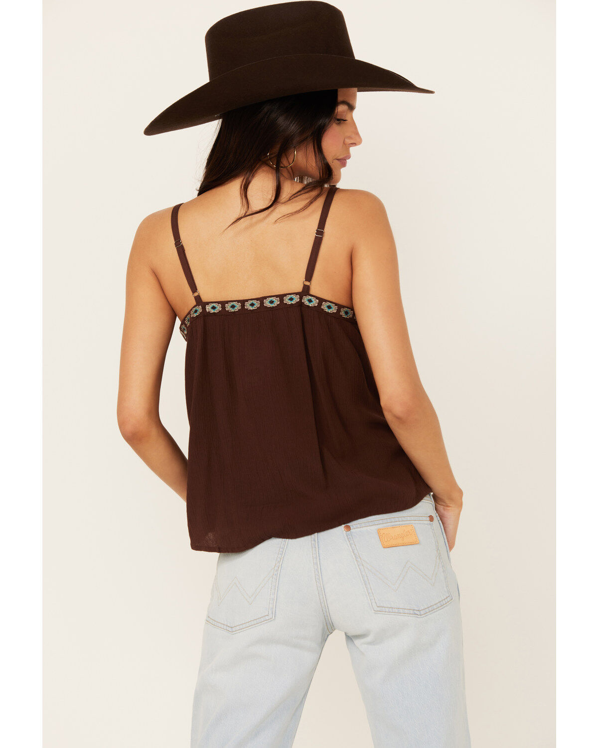 Shyanne Women's Embroidered Tie Front Tank