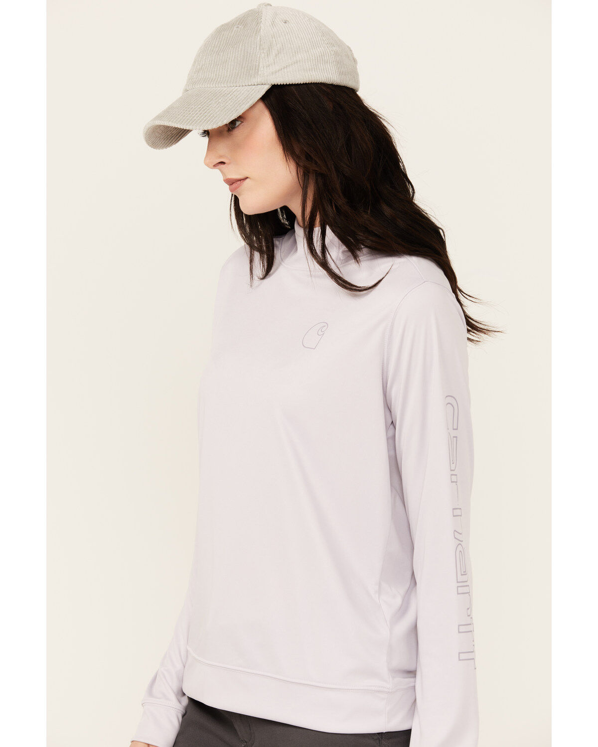 Carhartt Women's Force Sun Defender Relaxed Fit Lightweight Logo Hooded Graphic Long Sleeve