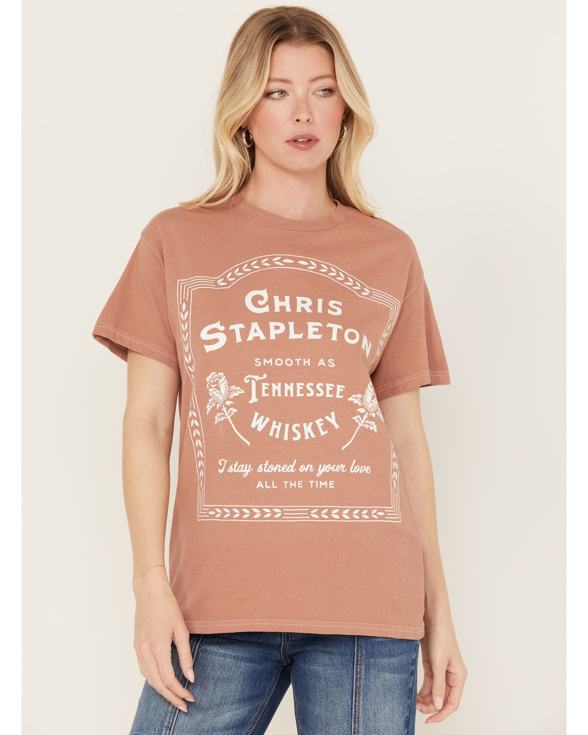 Merch Traffic Women's Chris Stapleton Rose Short Sleeve Graphic Tee