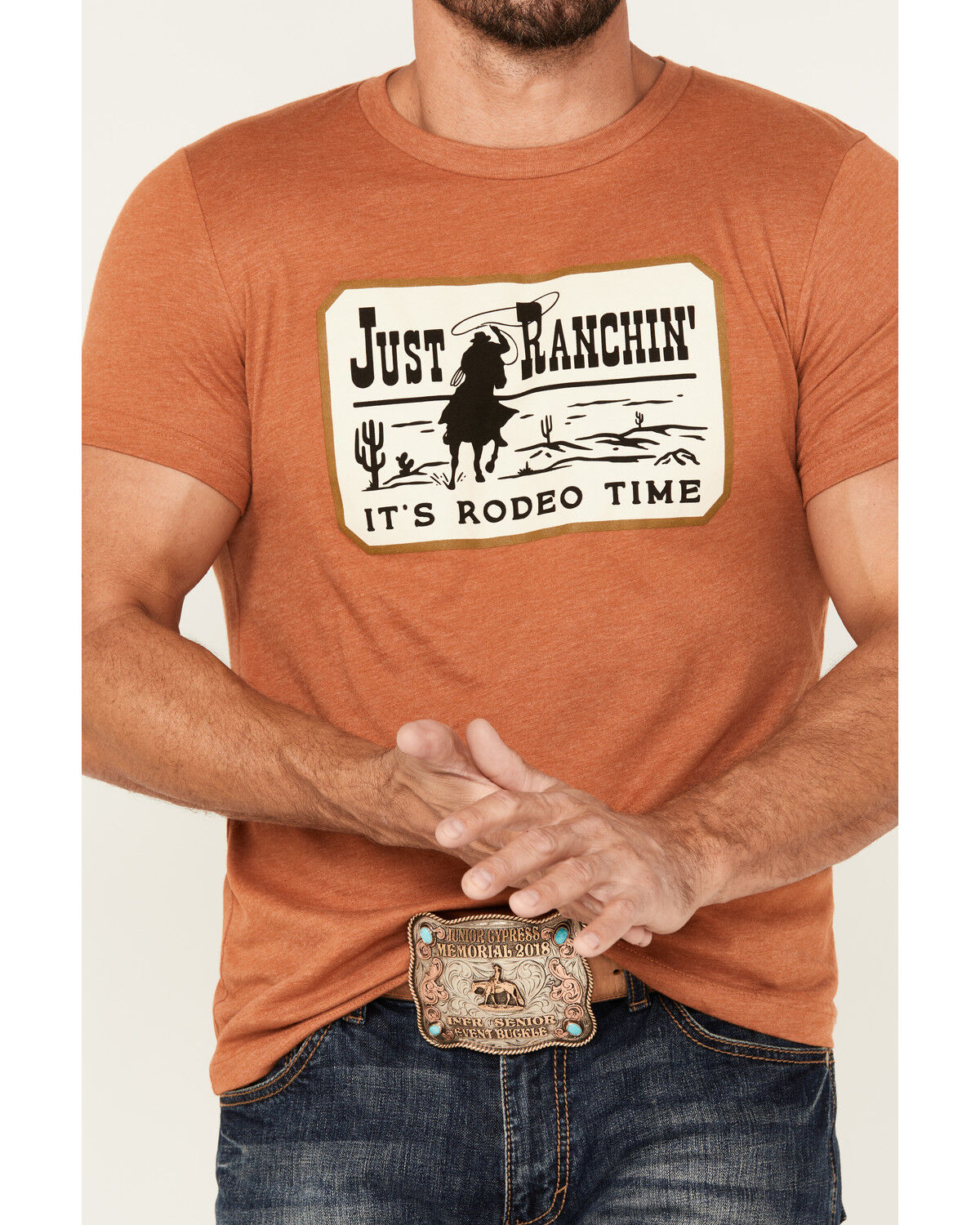 Rodeo Time Men's Just Ranchin' Short Sleeve Graphic T-Shirt