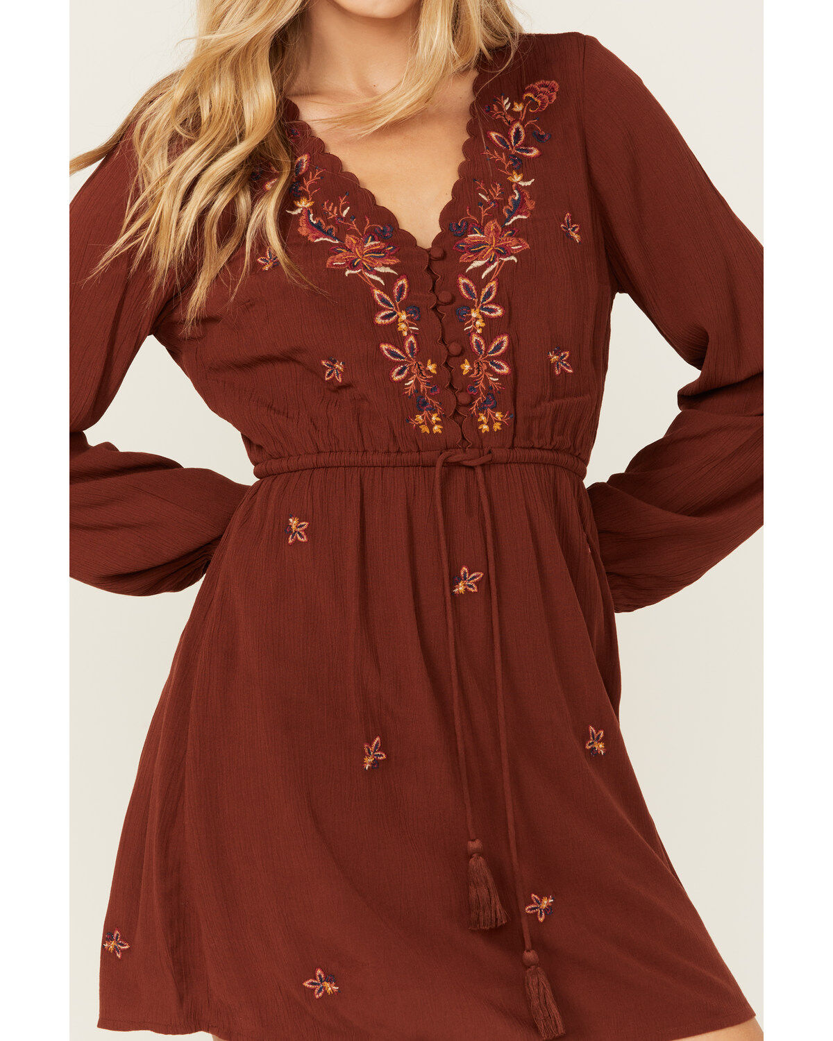 Idyllwind Women's Amherst Embroidered Long Sleeve Mini Dress