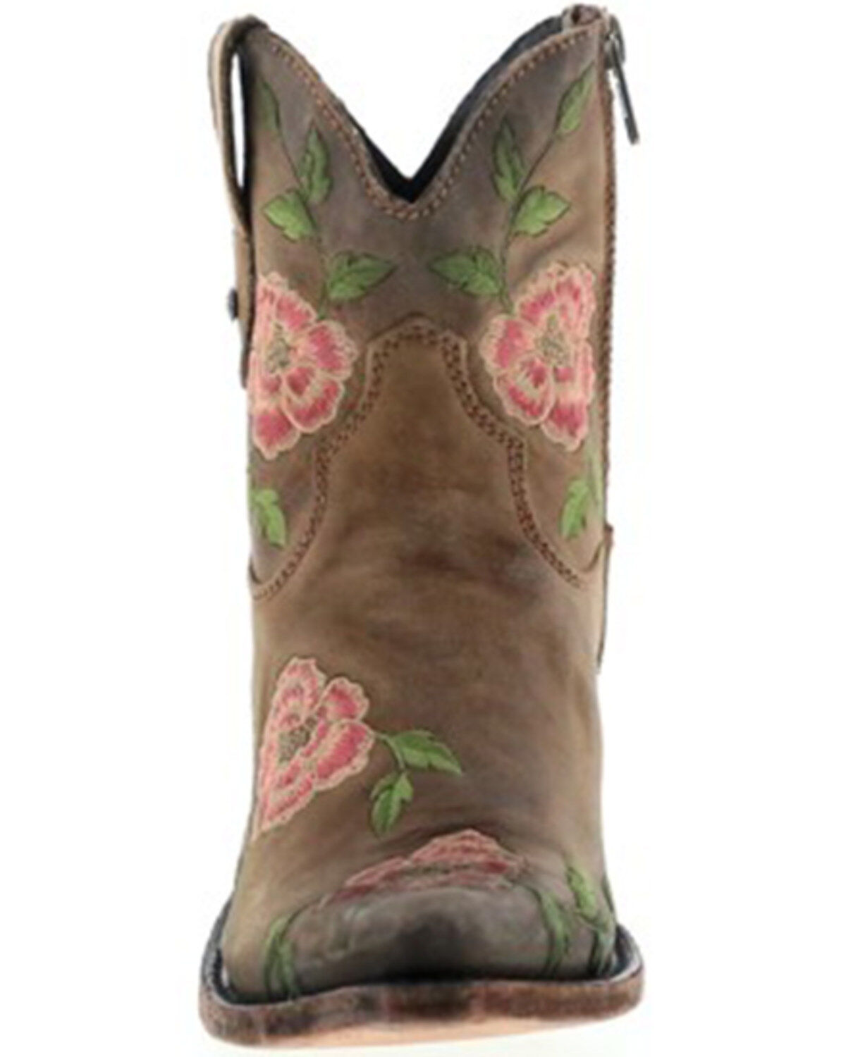 Caborca Silver by Liberty Black Women's Embroidered Floral Western Booties - Round Toe
