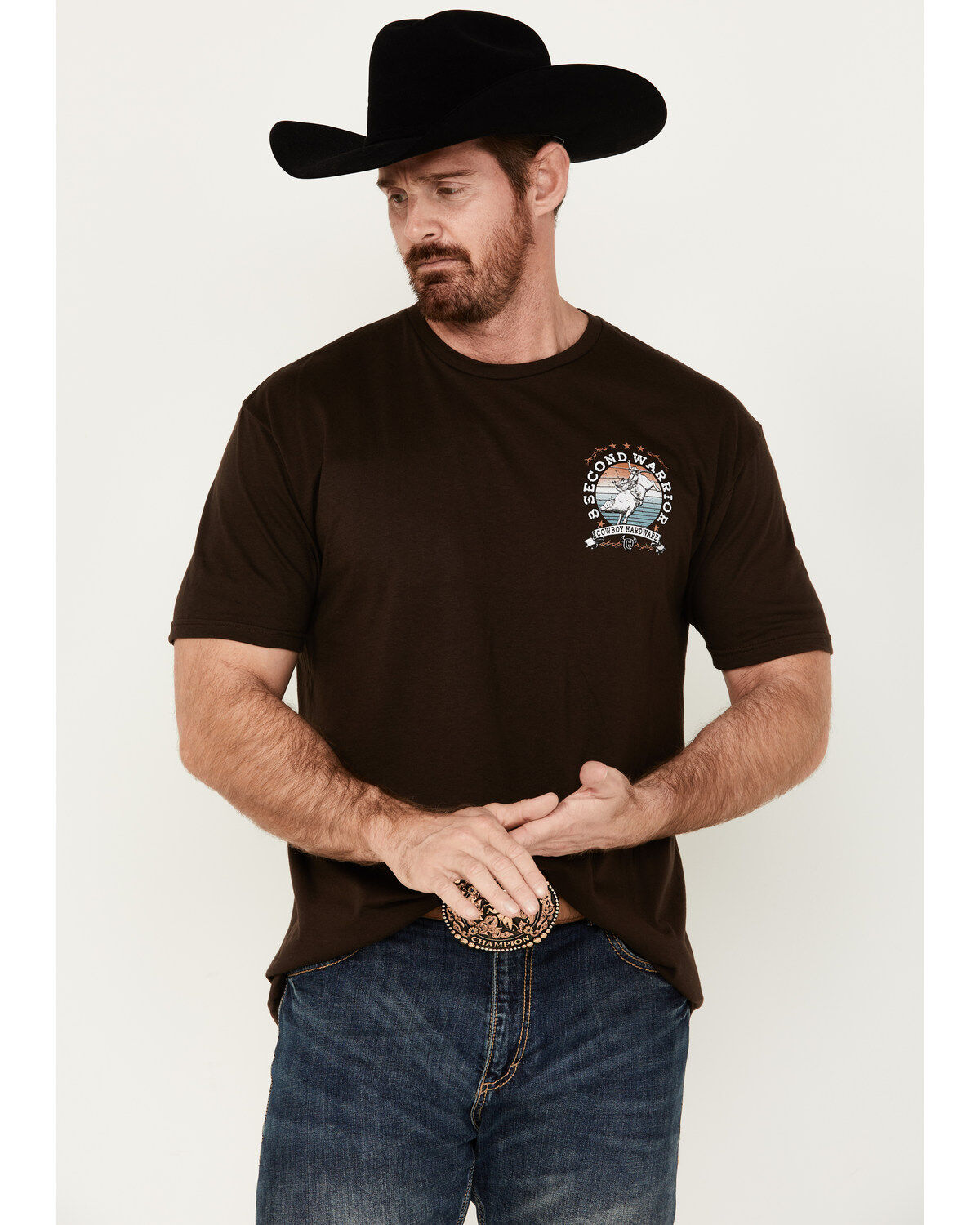 Cowboy Hardware Men's 8 Second Warrior Short Sleeve Graphic T-Shirt