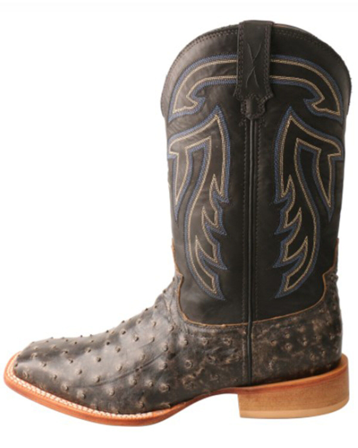 Twistex X Men's Ruff Stock Fill-Quill Ostrich Vamp Exotic Western Boot - Broad Square Toe