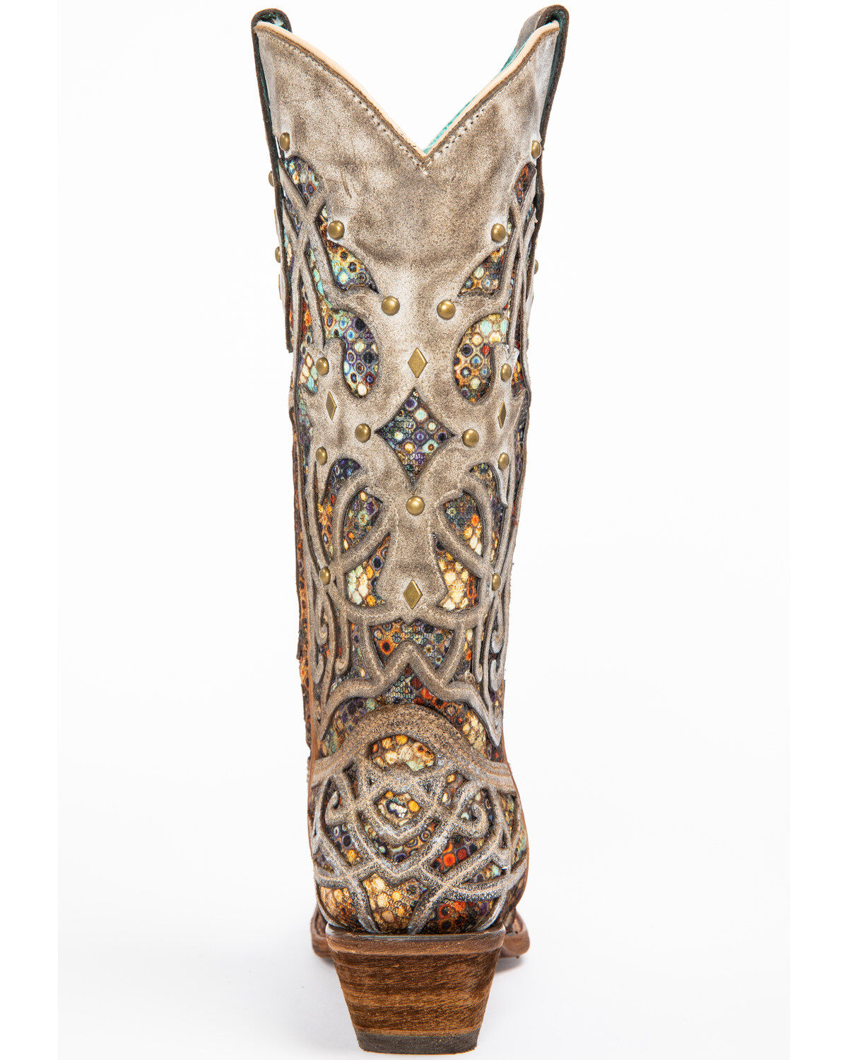 Corral Women's Taupe Inlay Western Boots - Snip Toe