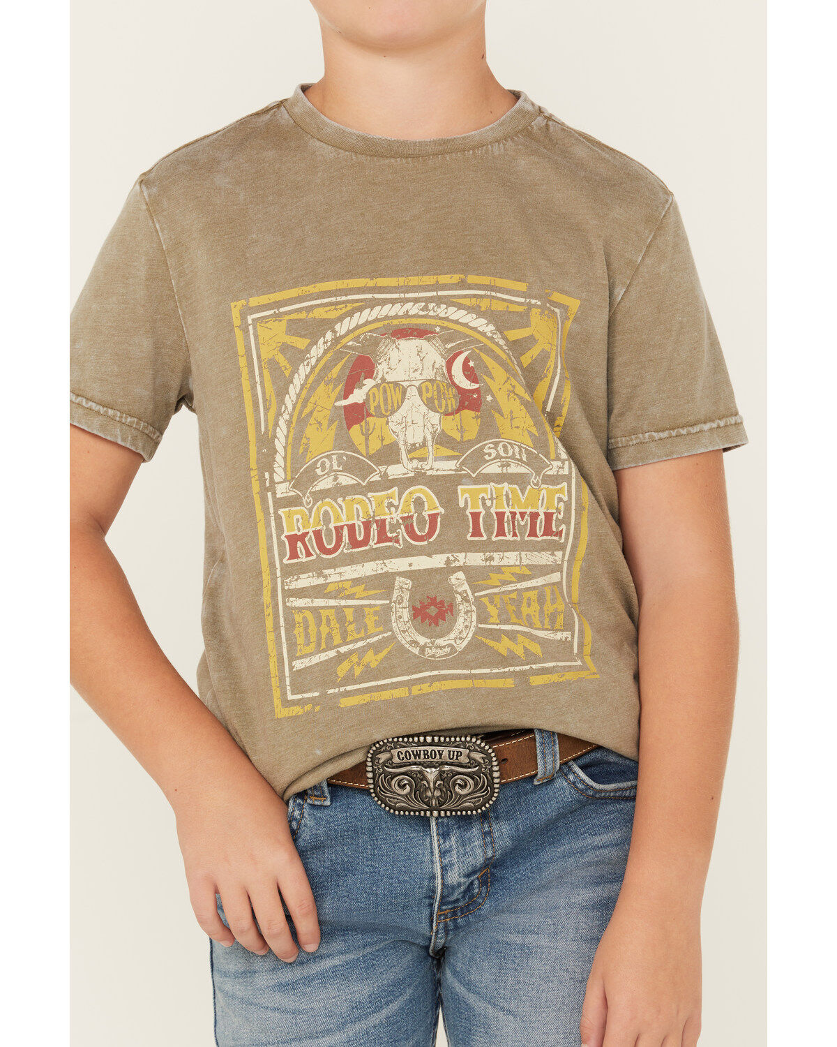 Rock & Roll Denim Boys' Rodeo Time Dale Brisby Short Sleeve Graphic T-Shirt