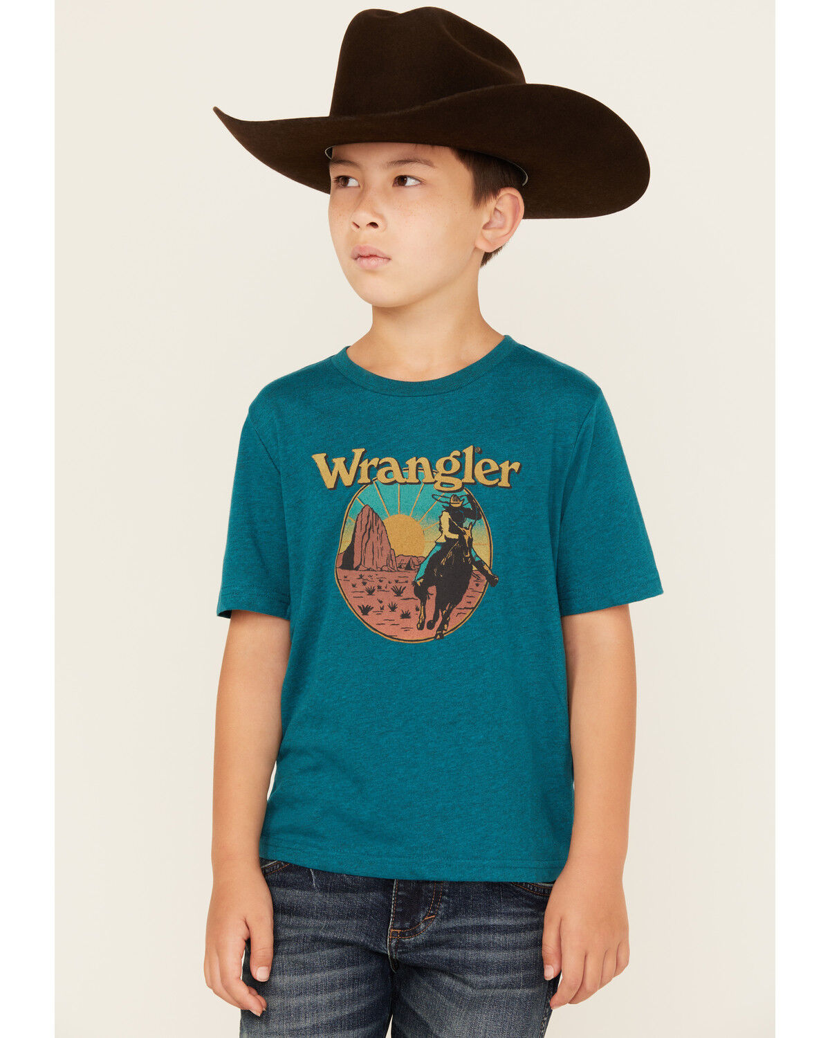 Wrangler Boys' Logo Desert Short Sleeve Graphic T-Shirt