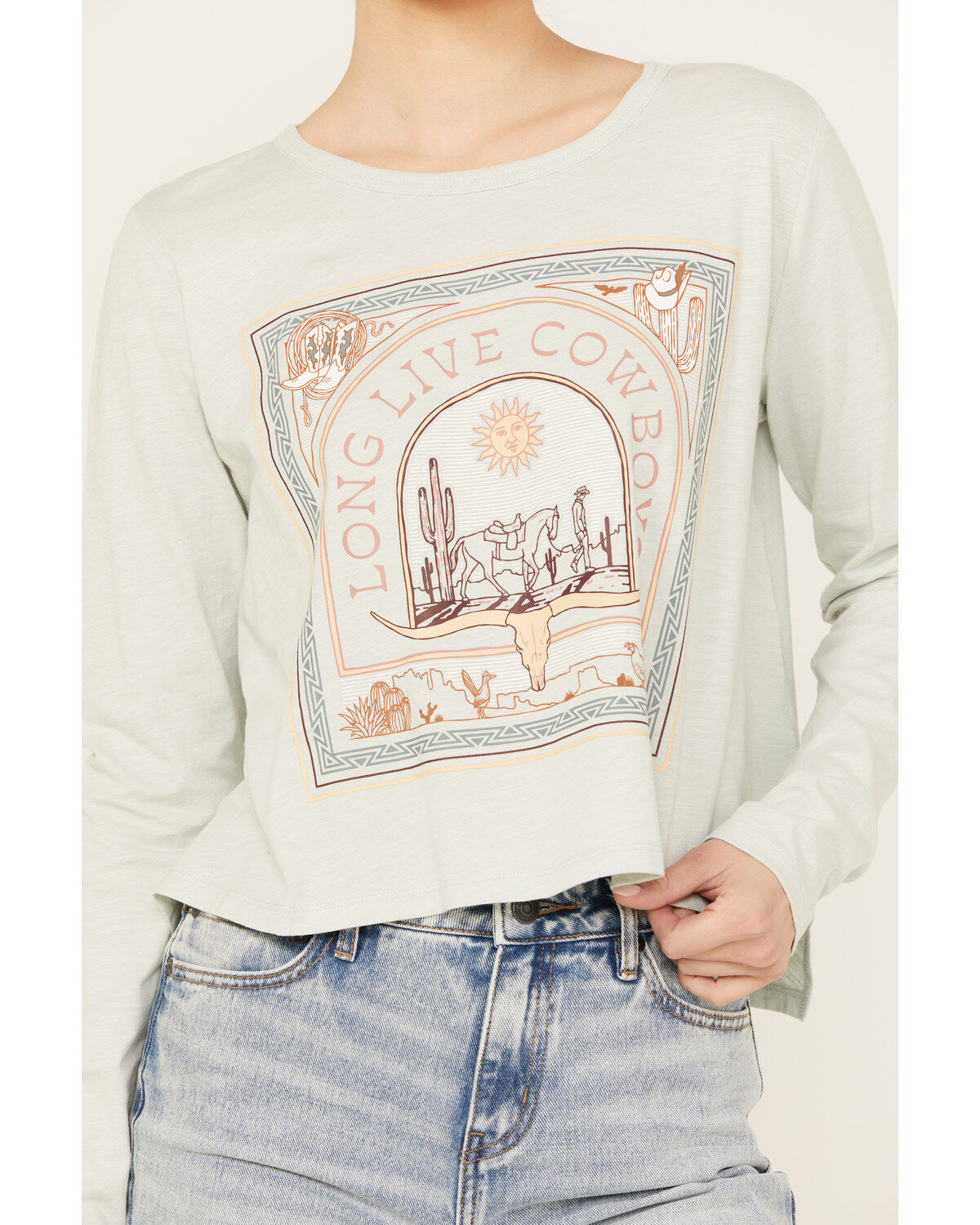 Wrangler Women's Cowboys Desert Long Sleeve Graphic Tee