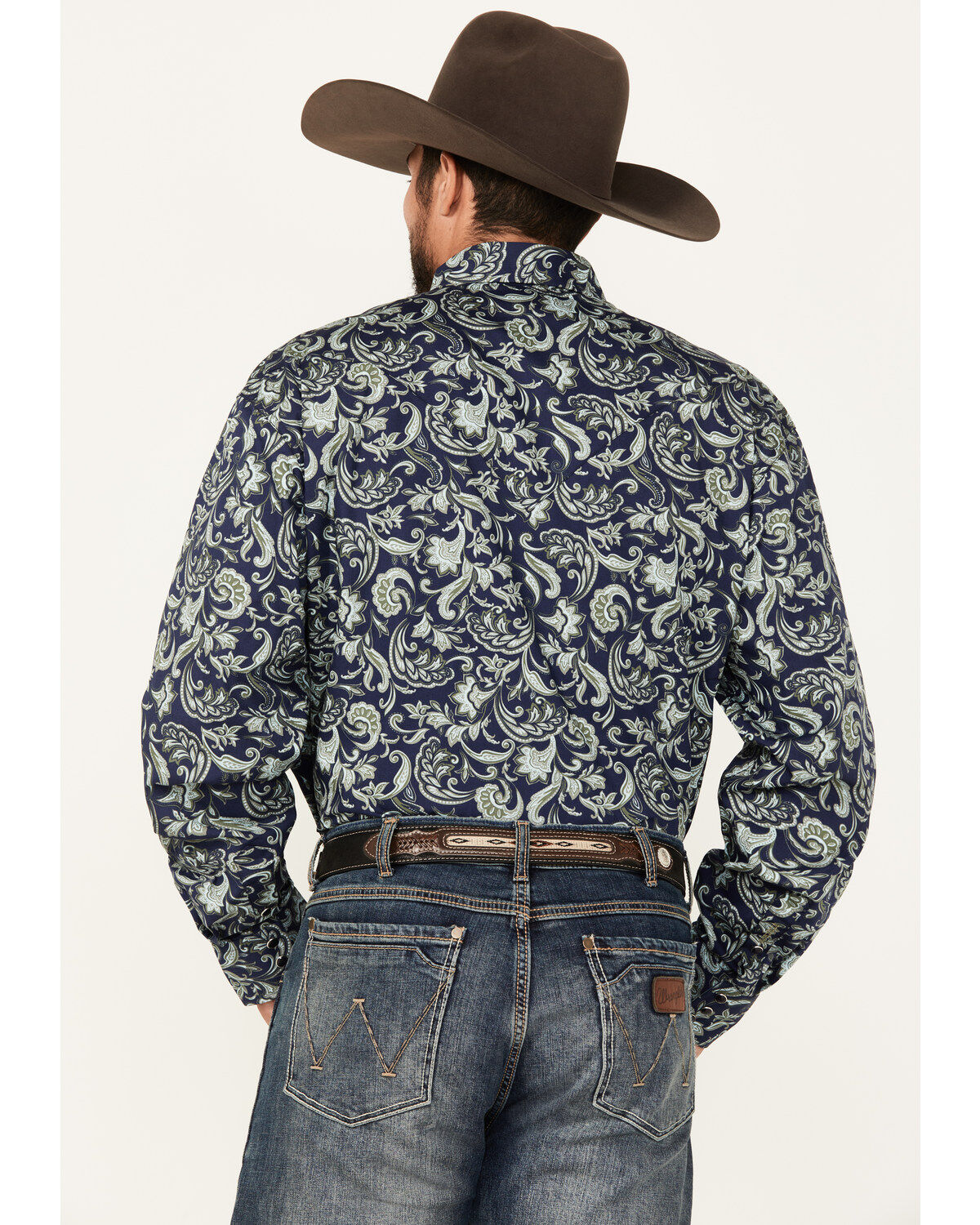 Stetson Men's Paisley Print Long Sleeve Button-Down Western Shirt