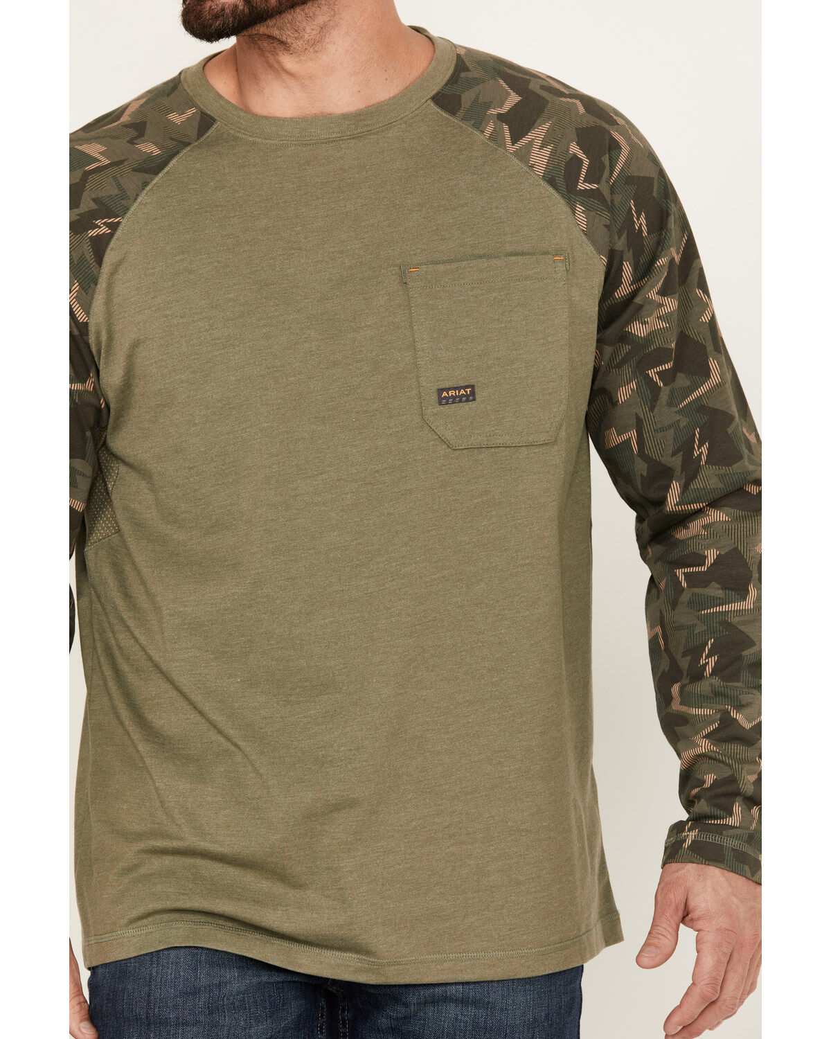 Ariat Men's Rebar Workman Baseball Long Sleeve Shirt