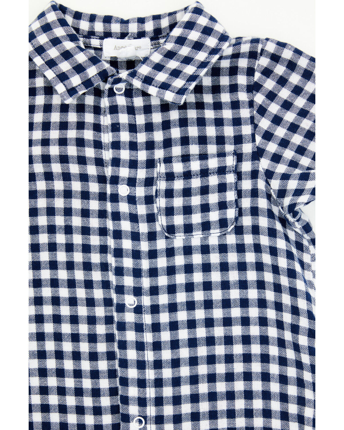 Angel Dear Infant Boys' Gingham Short Sleeve Snap Onesie