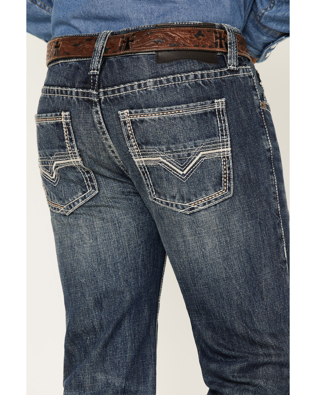Rock & Roll Denim Men's Pistol Medium Vintage Wash Straight Jeans