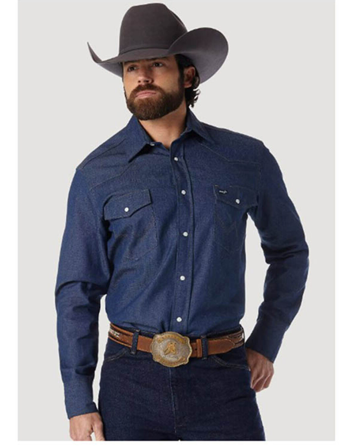 Wrangler Men's Cowboy Cut Work Denim Shirt