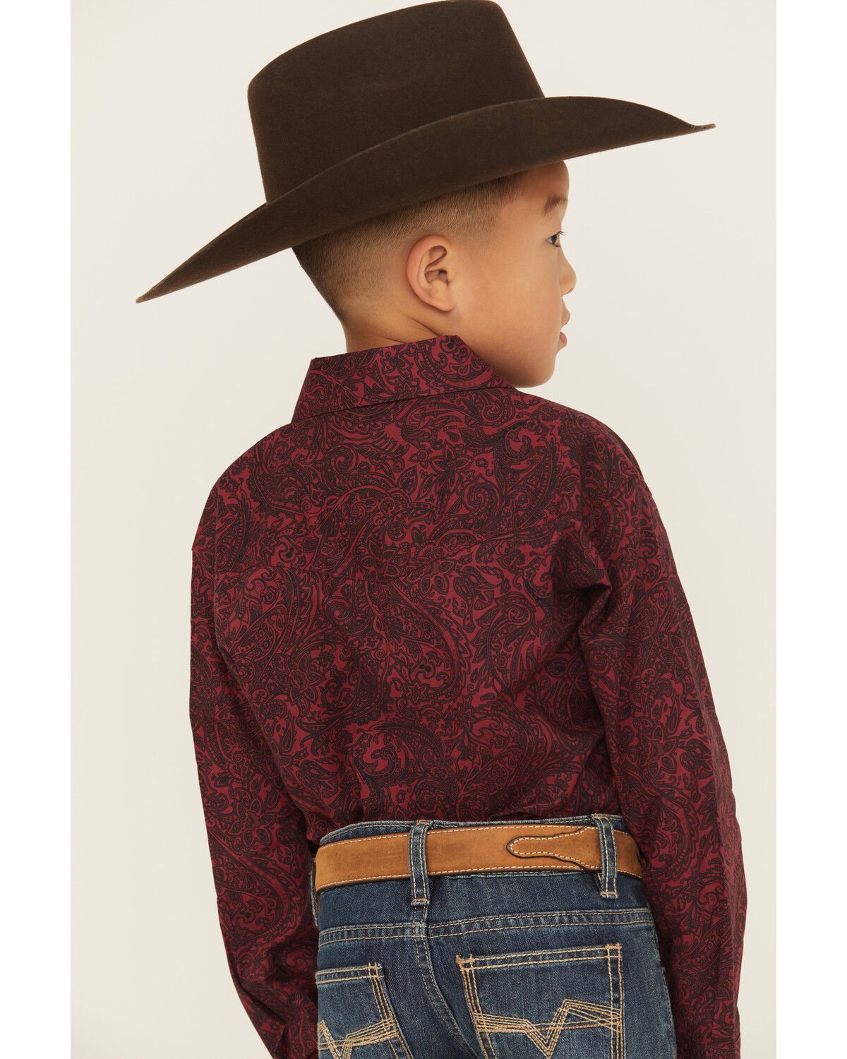 Roper Boys' Paisley Print Long Sleeve Snap Western Shirt