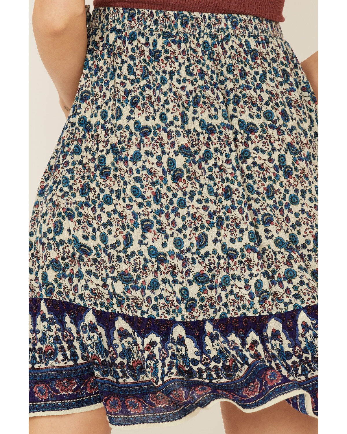 Bila Women's Border Print Wrap Mini Skirt