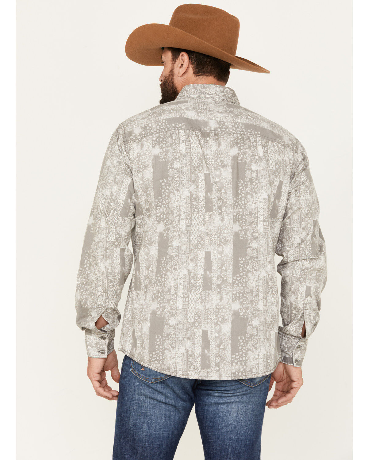 Wrangler Retro Men's Patchwork Print Long Sleeve Button-Down Western Shirt
