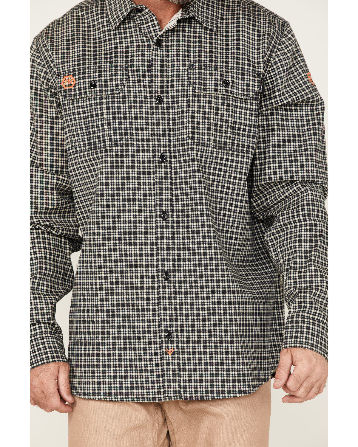 Hawx Men's FR Plaid Print Woven Long Sleeve Button Down Work Shirt - Tall