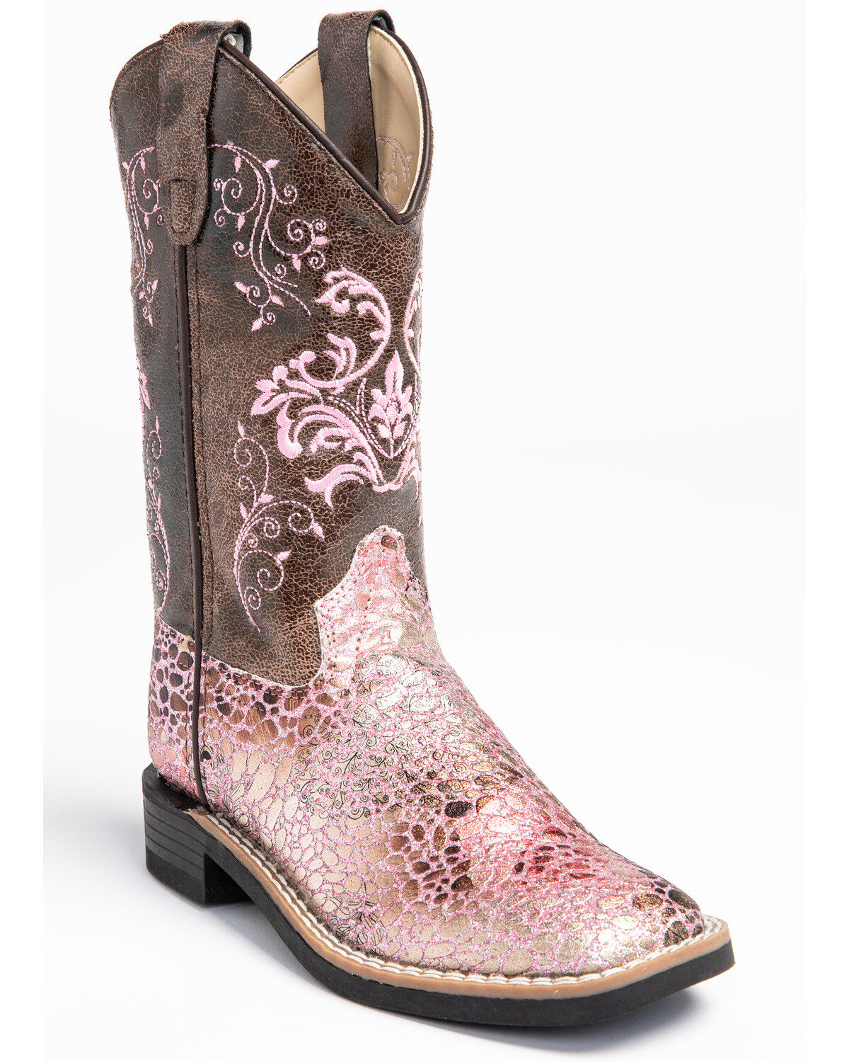 Shyanne Girls' Aria Faux Leather Western Boots - Square Toe