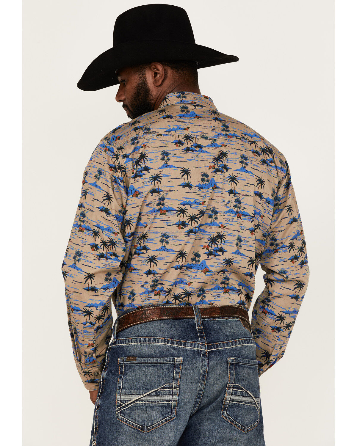 Ariat Men's Hart Retro Tropical Print Long Sleeve Snap Western Shirt