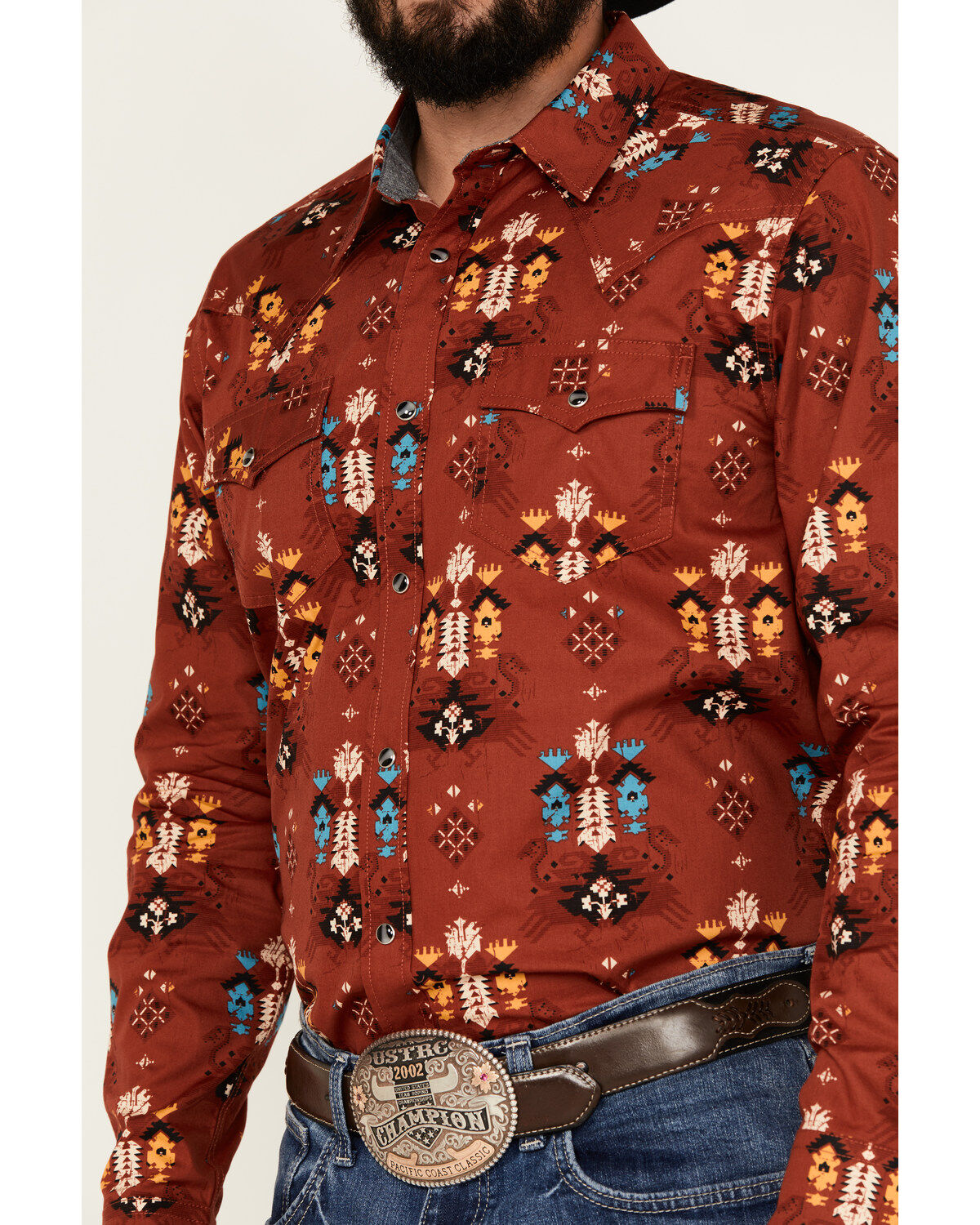 Cody James Men's Firewater Southwestern Print Long Sleeve Snap Western Shirt