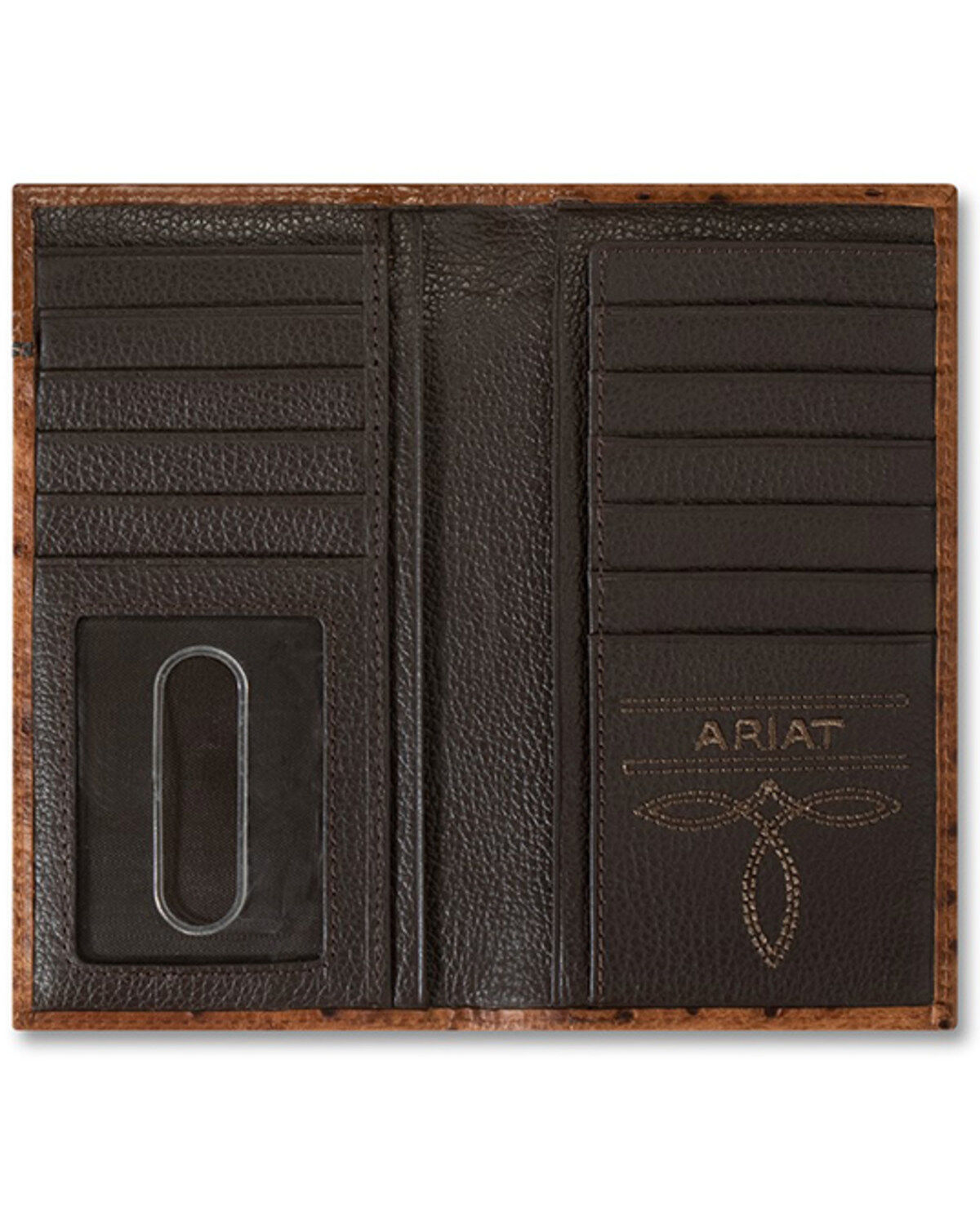Ariat Men's Rodeo Ostrich Print Floral Embossed Wallet