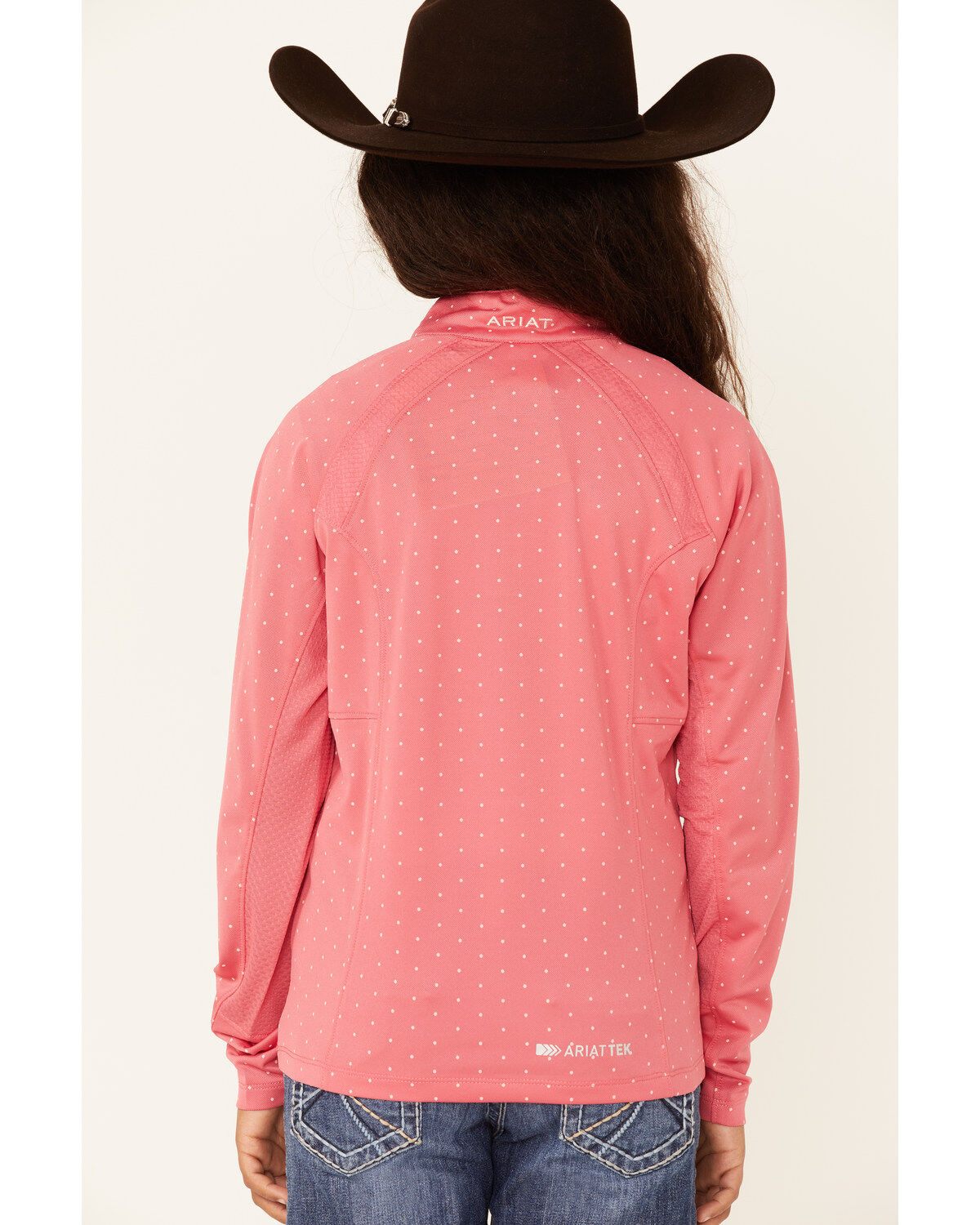 Ariat Girls' Dot Print Sunstopper 2.0 1/4 Zip Baselayer