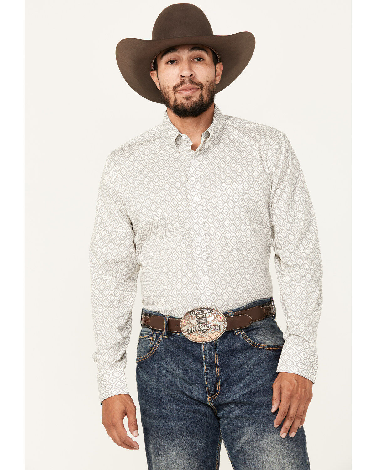 RANK 45® Men's Alton Southwestern Print Long Sleeve Button-Down Shirt