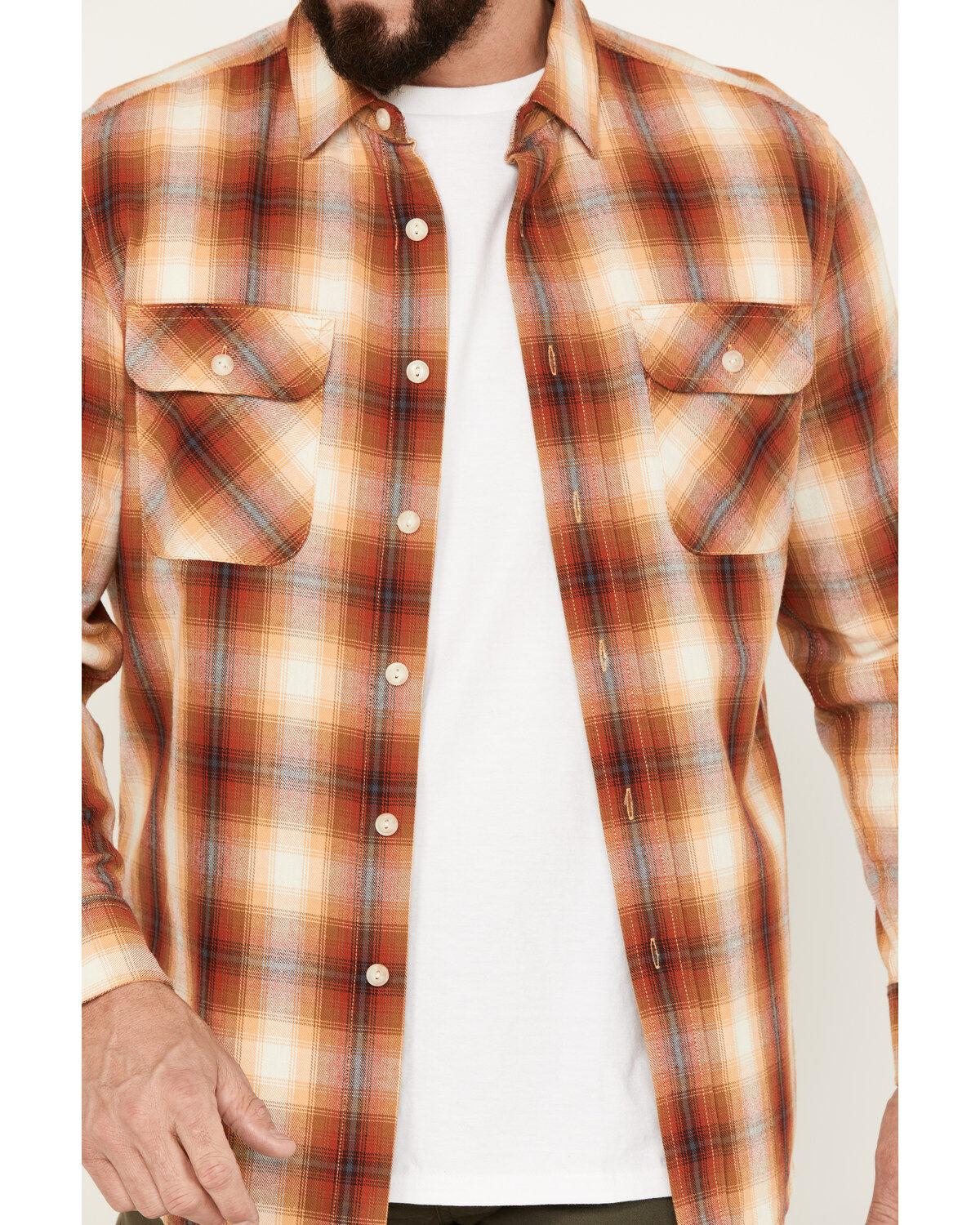 Pendleton Men's Beach Shack Plaid Print Long Sleeve Button-Down Western Shirt