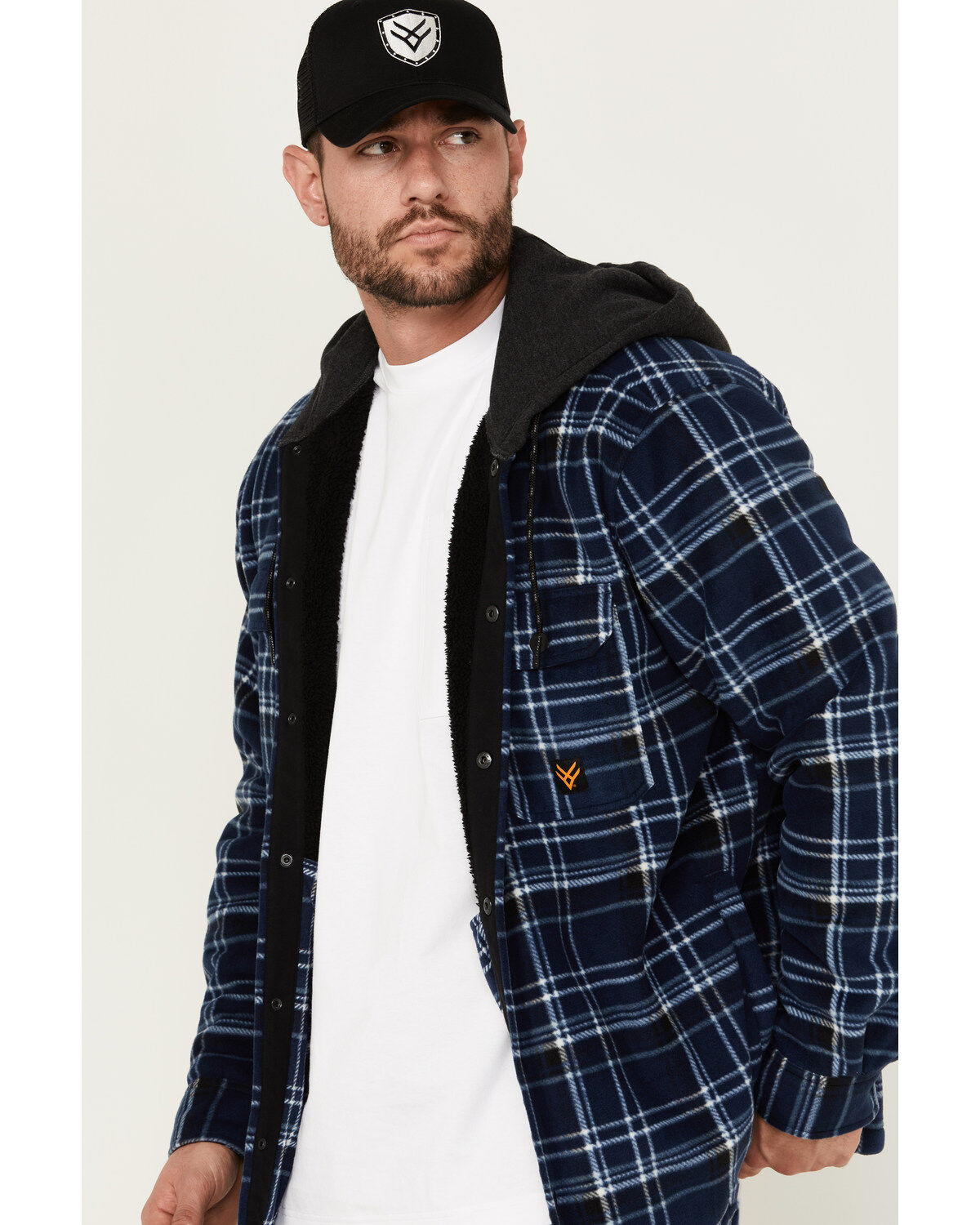 Hawx Men's Hooded Printed Polar Fleece Jacket