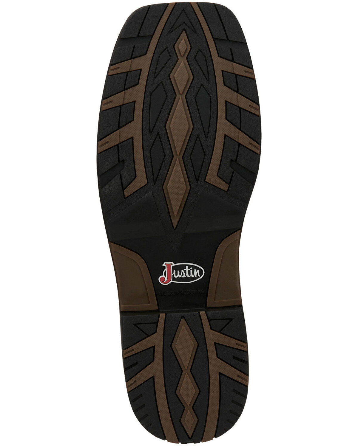 Justin Men's Fireman Black Western Boots - Square Toe