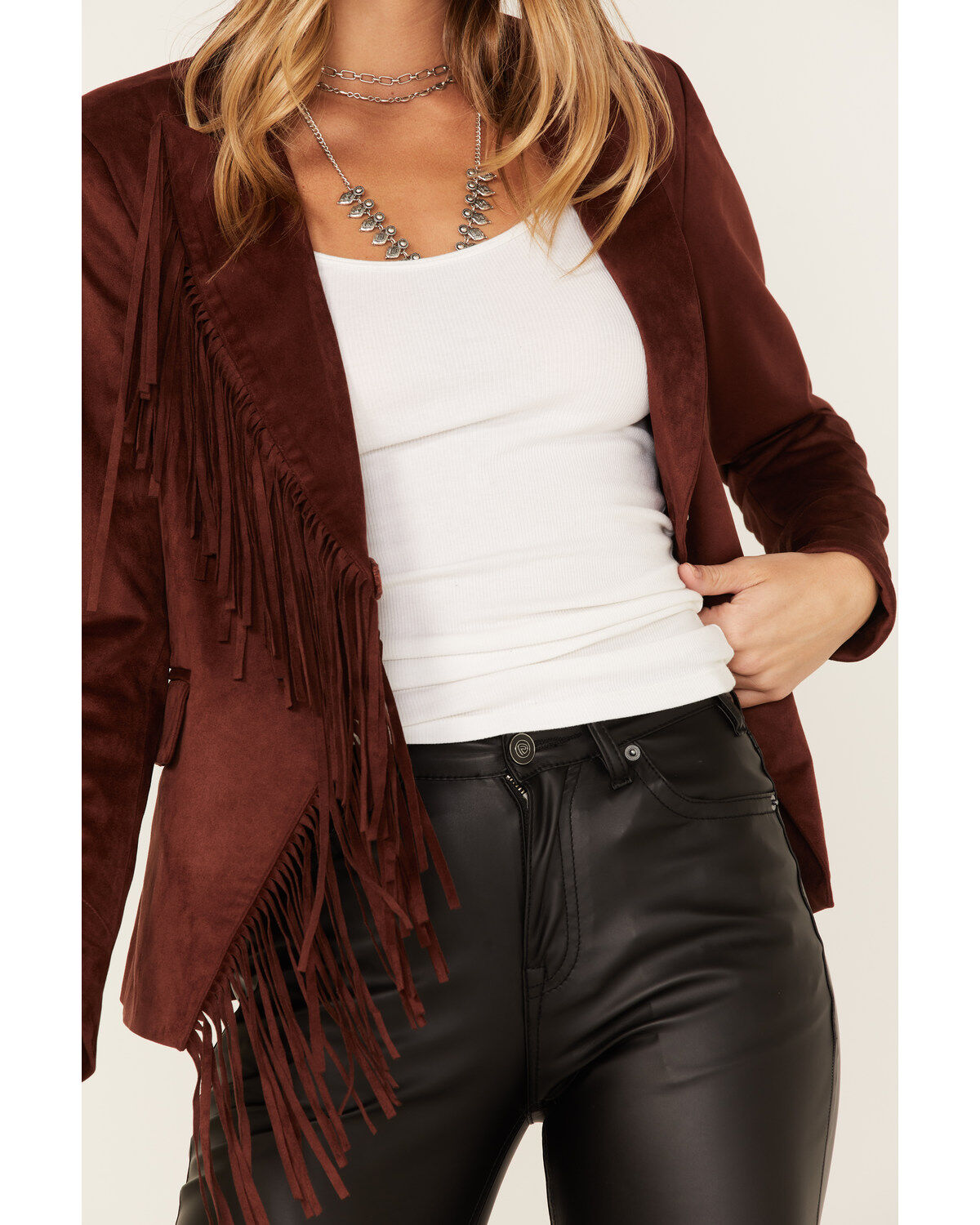 Shyanne Women's Fringe Faux Suede Blazer