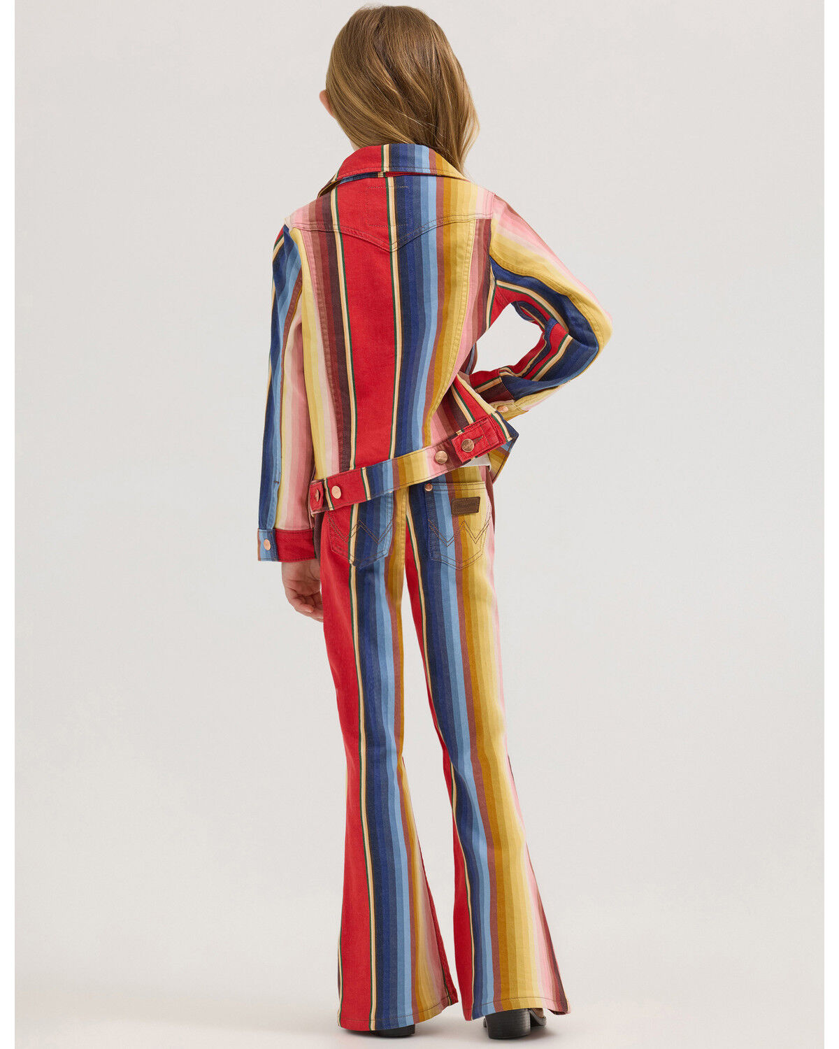 Wrangler X Lainey Wilson Girls' Rodeo Striped Bell Bottom Stretch Flare Jeans