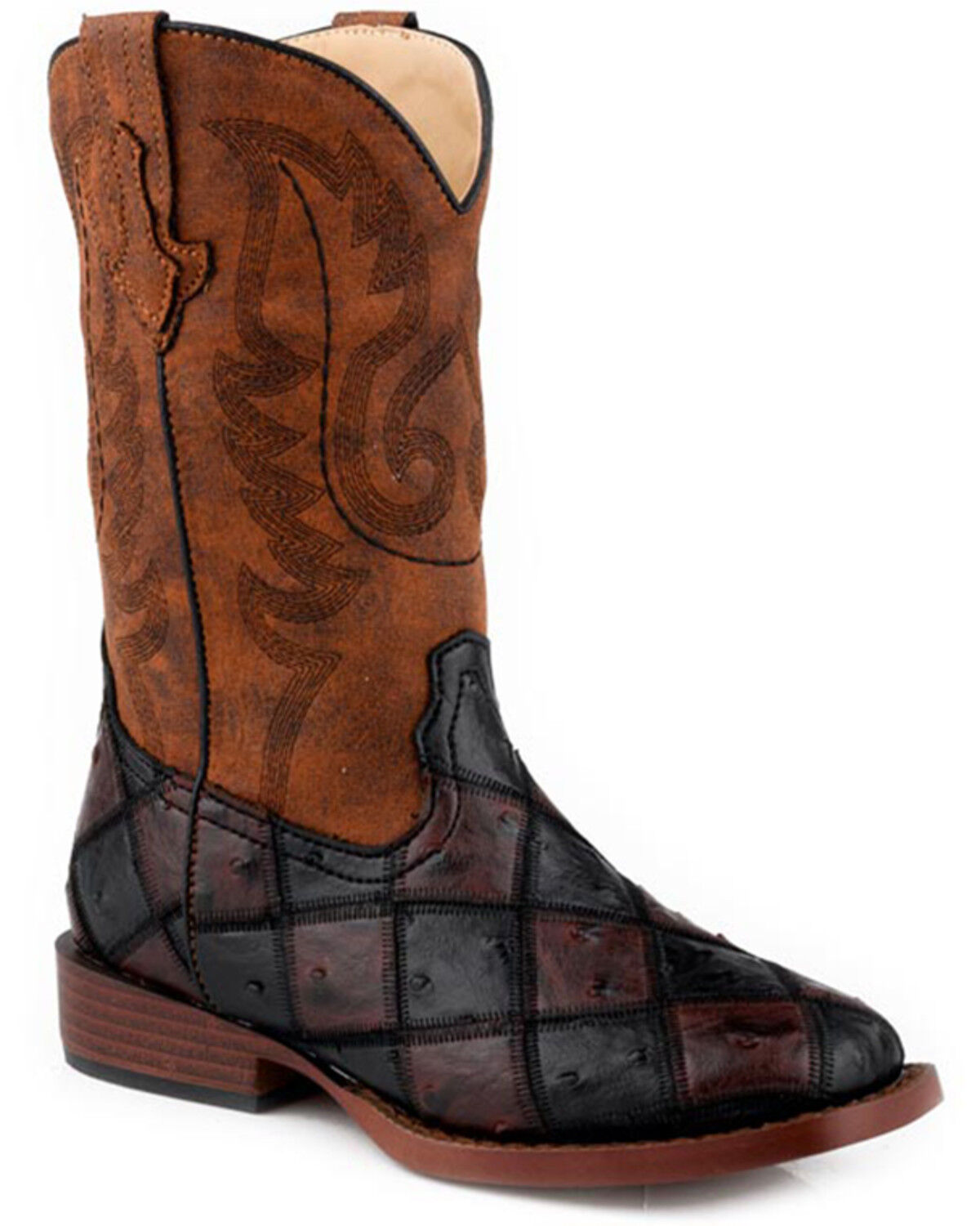 Roper Boys' Bird Blocks Western Boots - Broad Square Toe