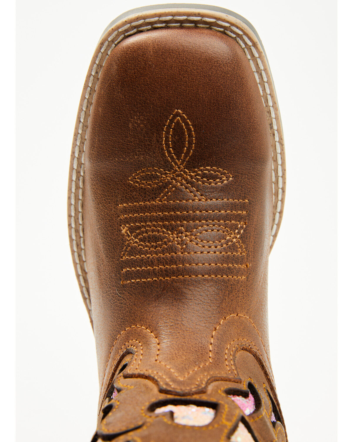 Shyanne Girls' Mi Amor Glitter Inlay Western Boots - Broad Square Toe