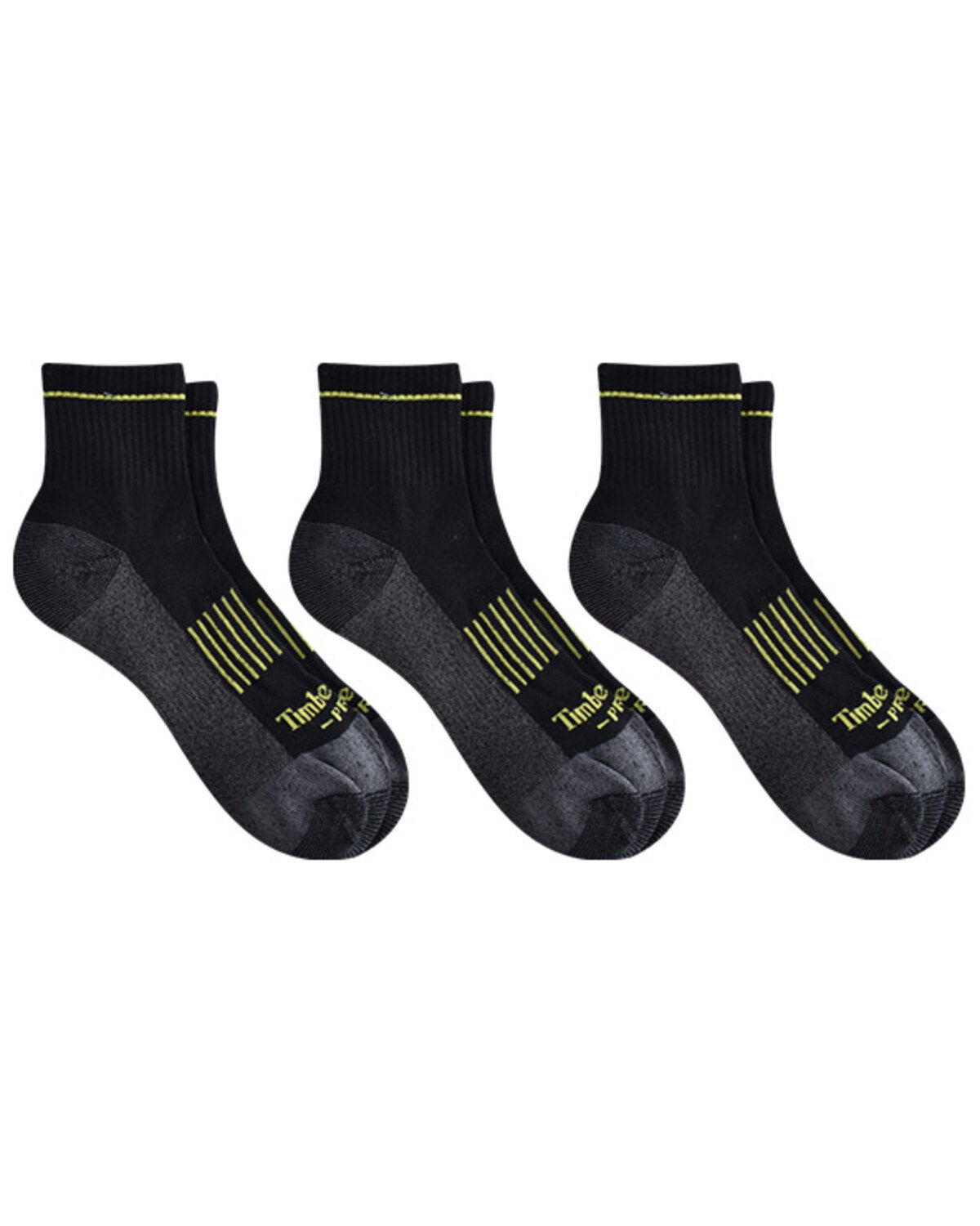 Timberland PRO Men's Rugged Accent 1.2 Cushion Quarter Socks - 3 Piece