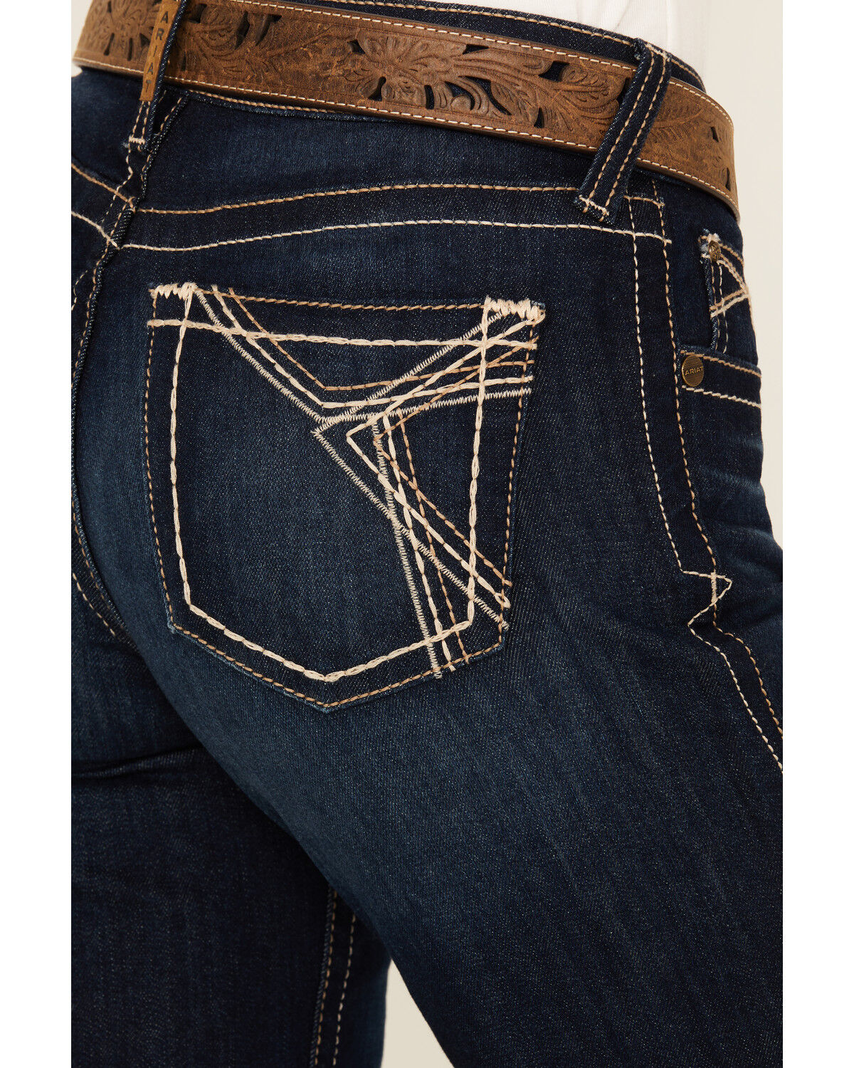 Ariat Women's Lizzie Dark Wash Mid Rise Trouser Stretch Denim Jeans