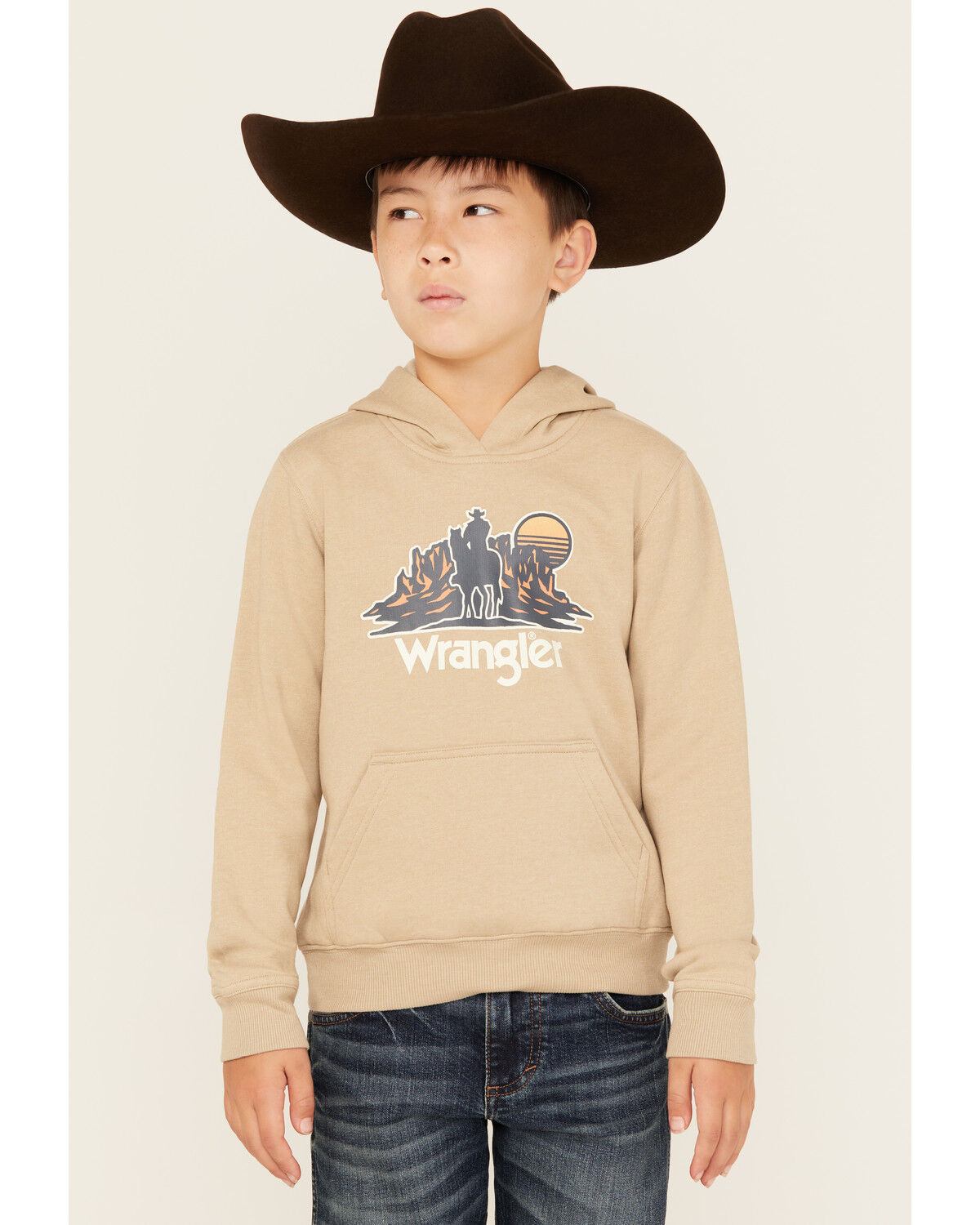 Wrangler Boys' Desert Cowboy Graphic Hooded Sweatshirt