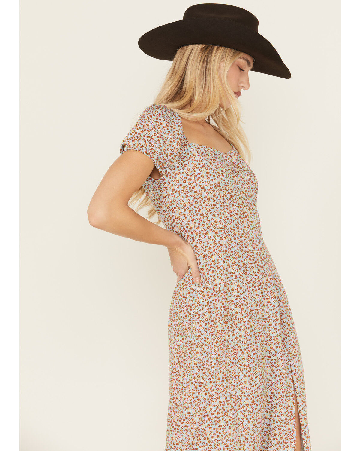 Idyllwind Women's Beth Ditsy Print Puff Sleeve Midi Dress