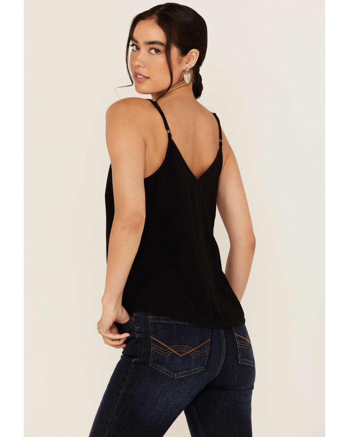 Idyllwind Women's Randa Solid Lace Trim Cami Tank