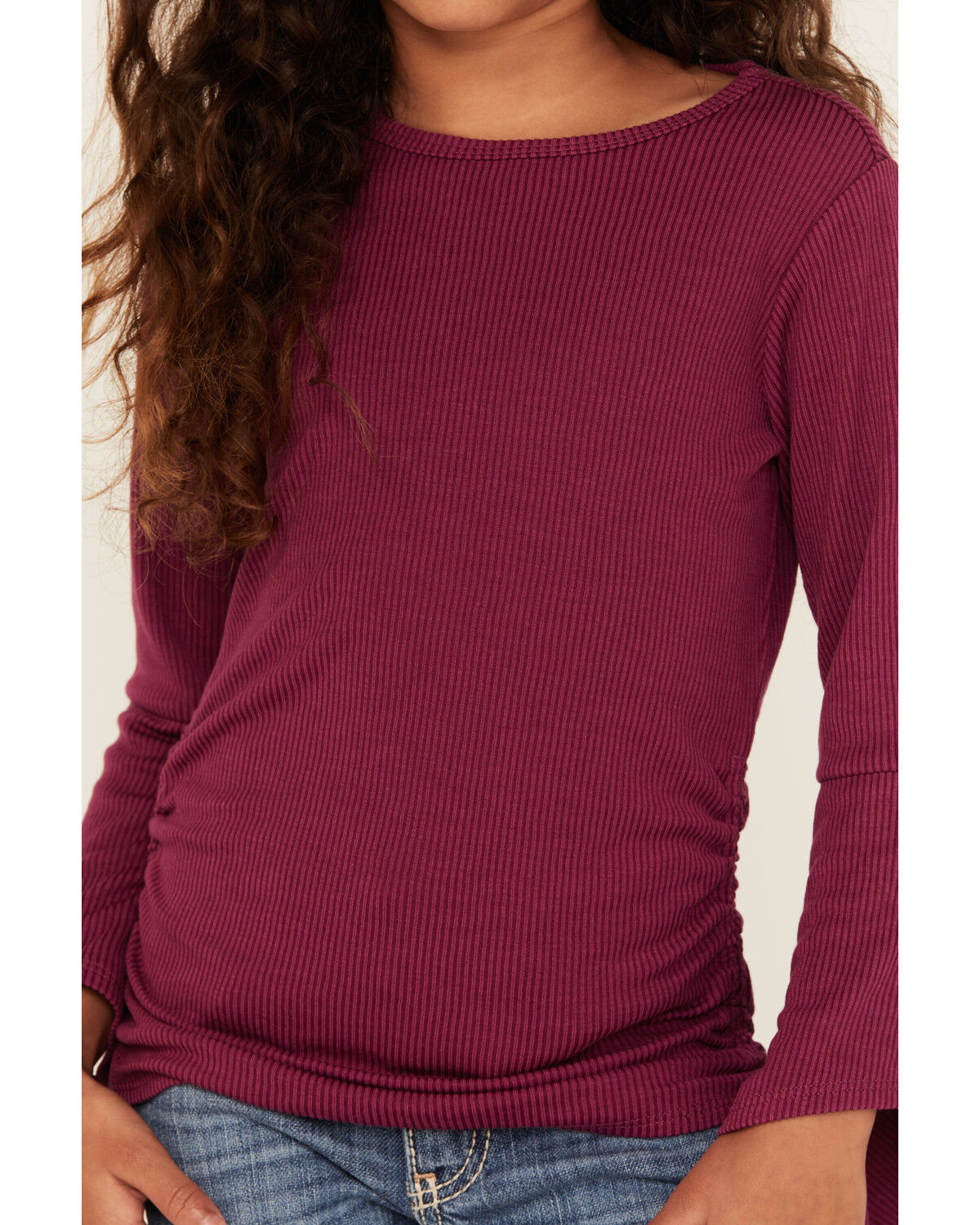 Shyanne Girls' Bell Sleeve Ruched Side Top